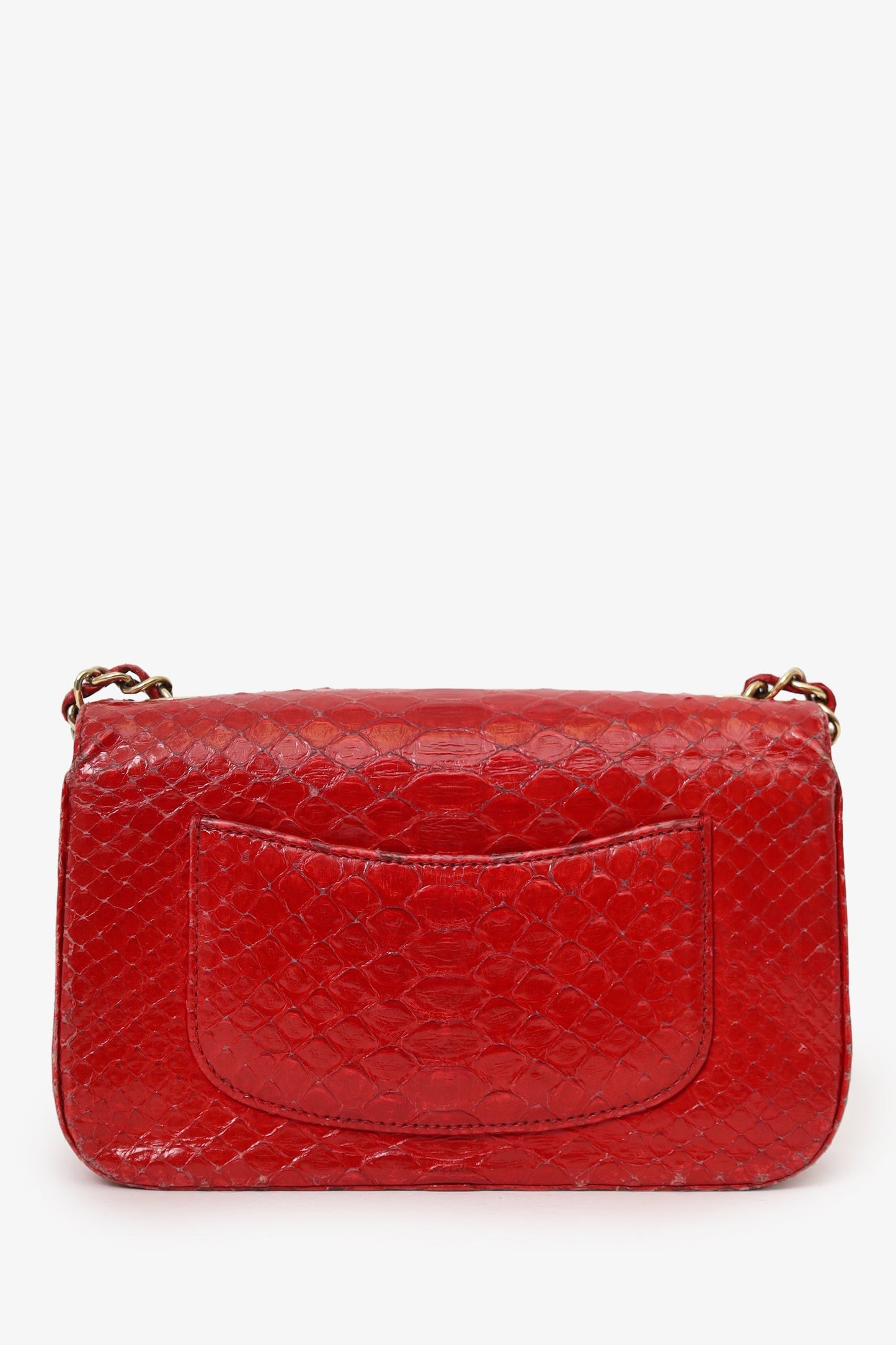 Chanel™ 2014 Red Python Mini Flap Bag