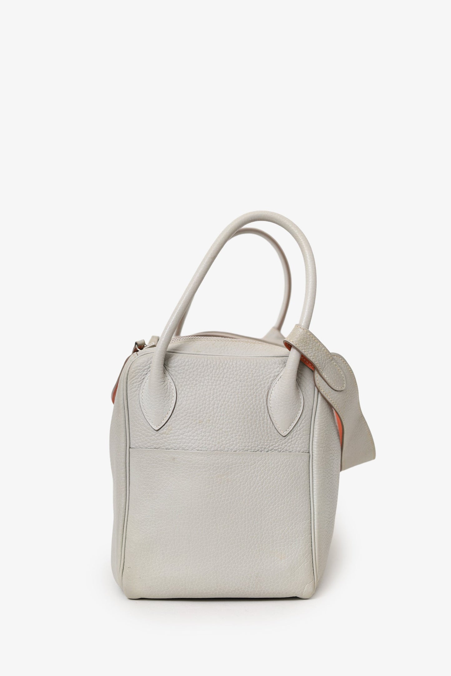 Hermès 2013 Light Grey Clemence Leather Lindy 30