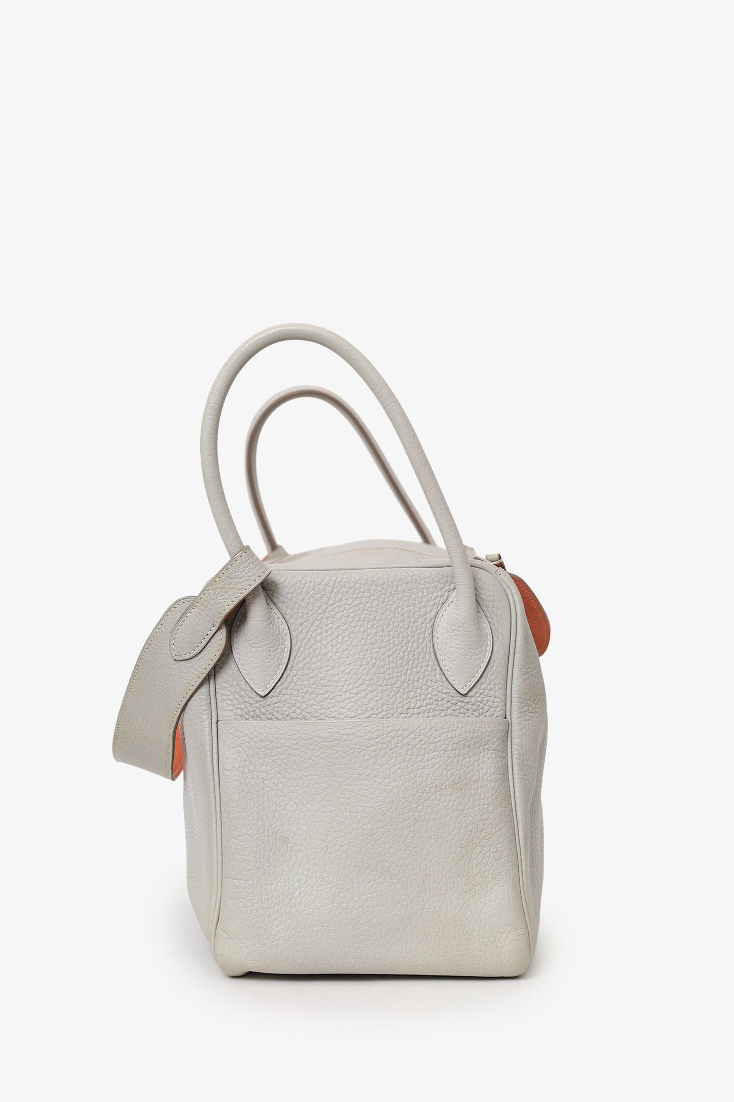 Hermès 2013 Light Grey Clemence Leather Lindy 30
