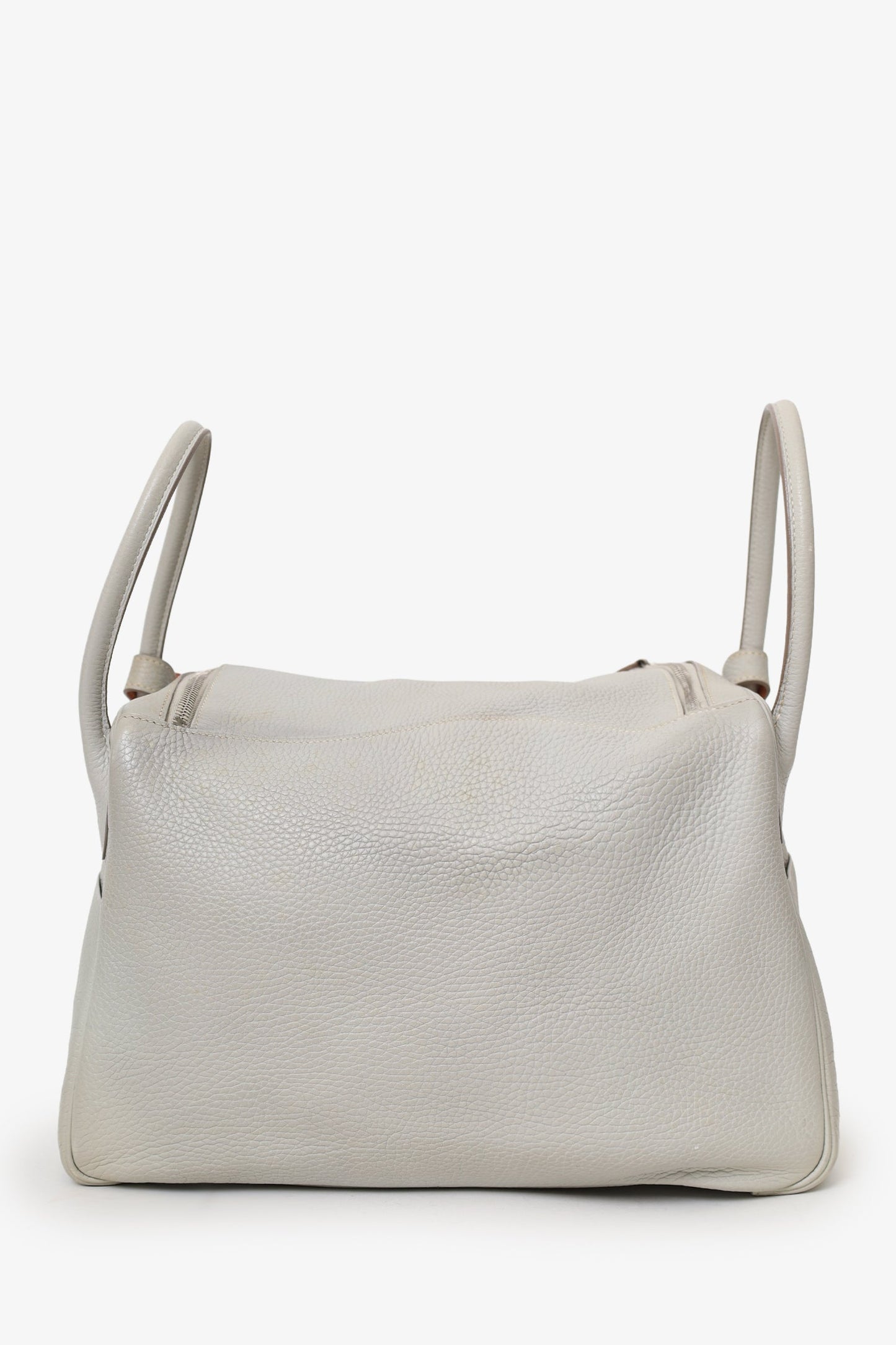 Hermès 2013 Light Grey Clemence Leather Lindy 30