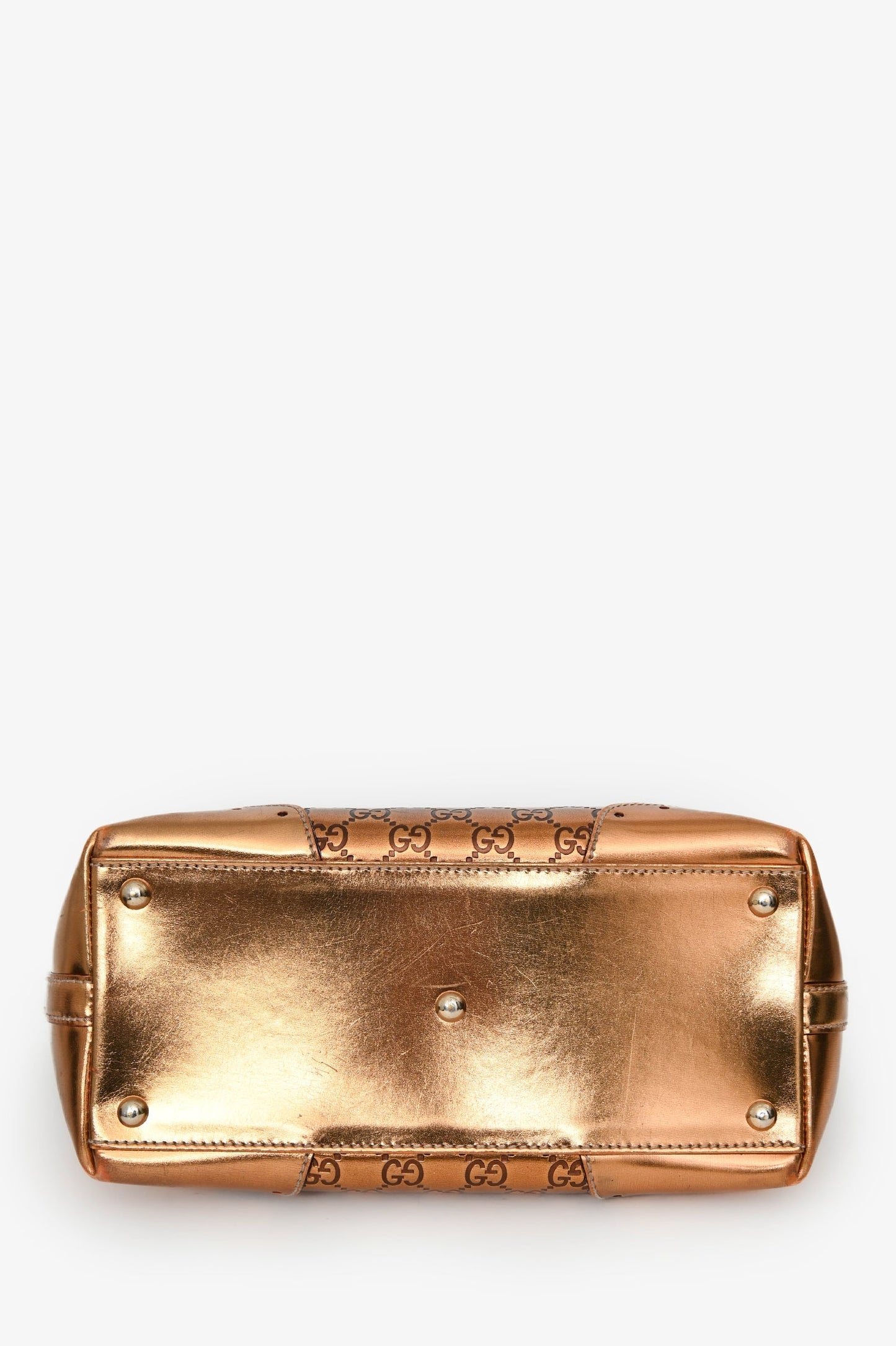 Gucci Gold Leather Guccissima Punch Tote
