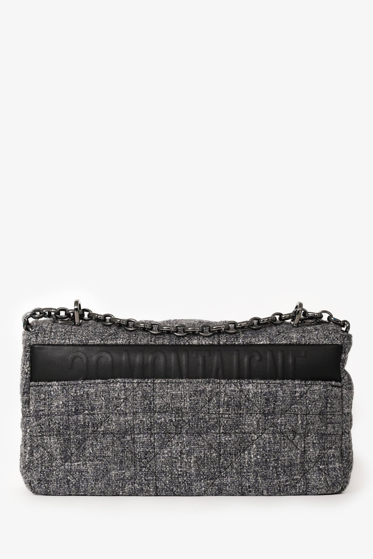 Christian Dior 2022 Grey Tweed Medium Caro Bag
