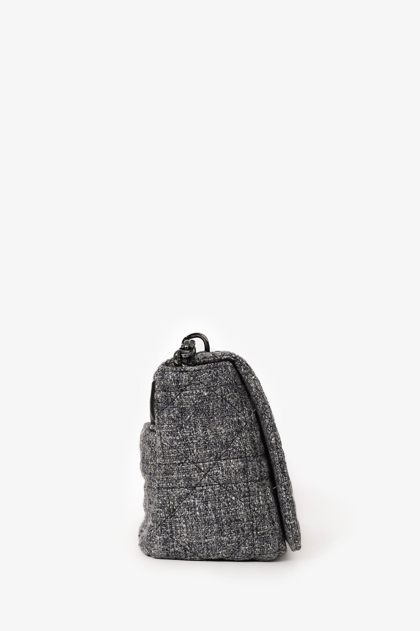Christian Dior 2022 Grey Tweed Medium Caro Bag