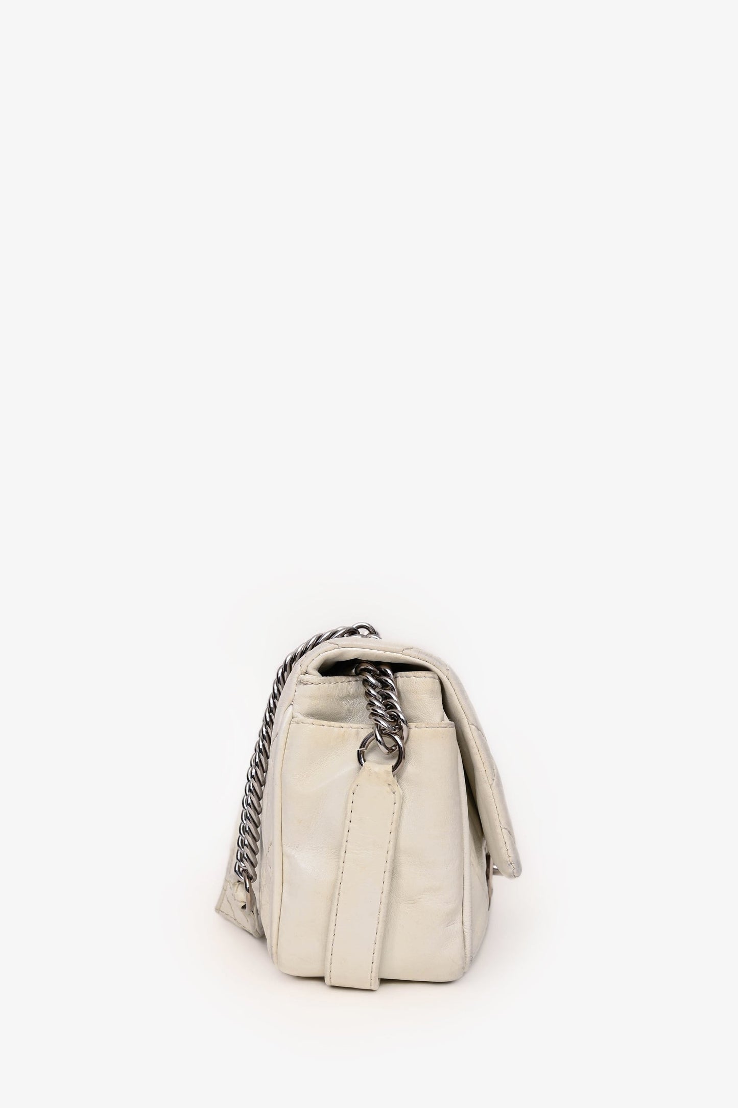 Chanel™ 2006-08 White Lambskin Leather Icon Flap Bag