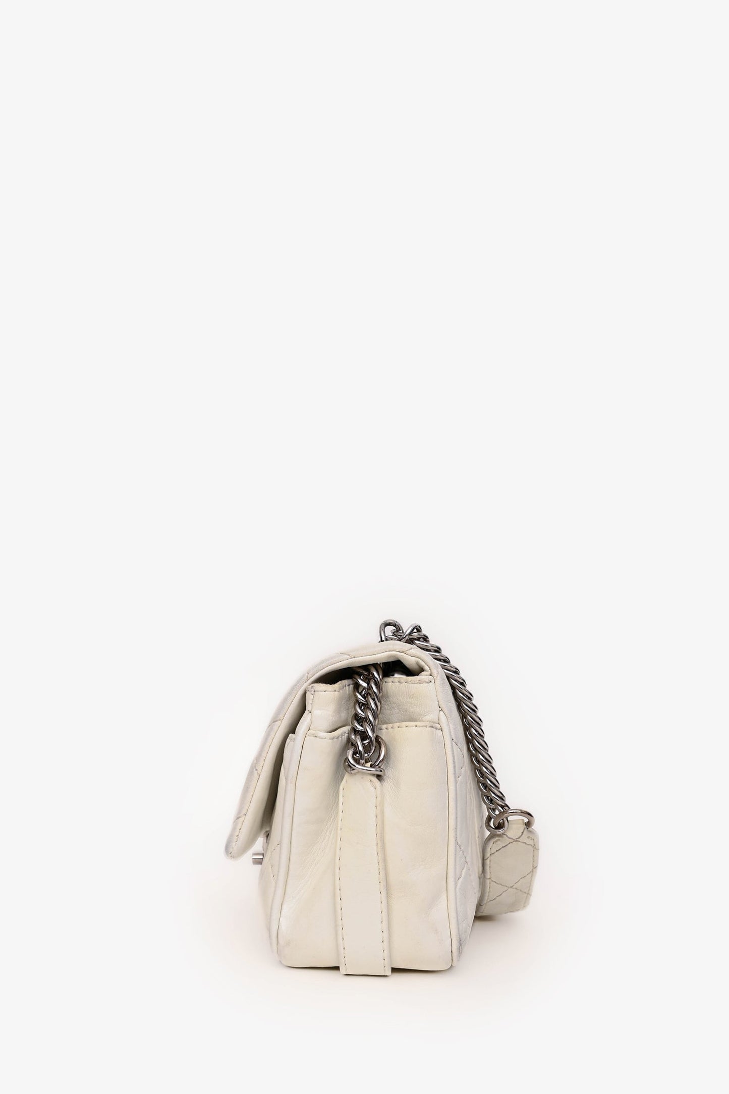 Chanel™ 2006-08 White Lambskin Leather Icon Flap Bag