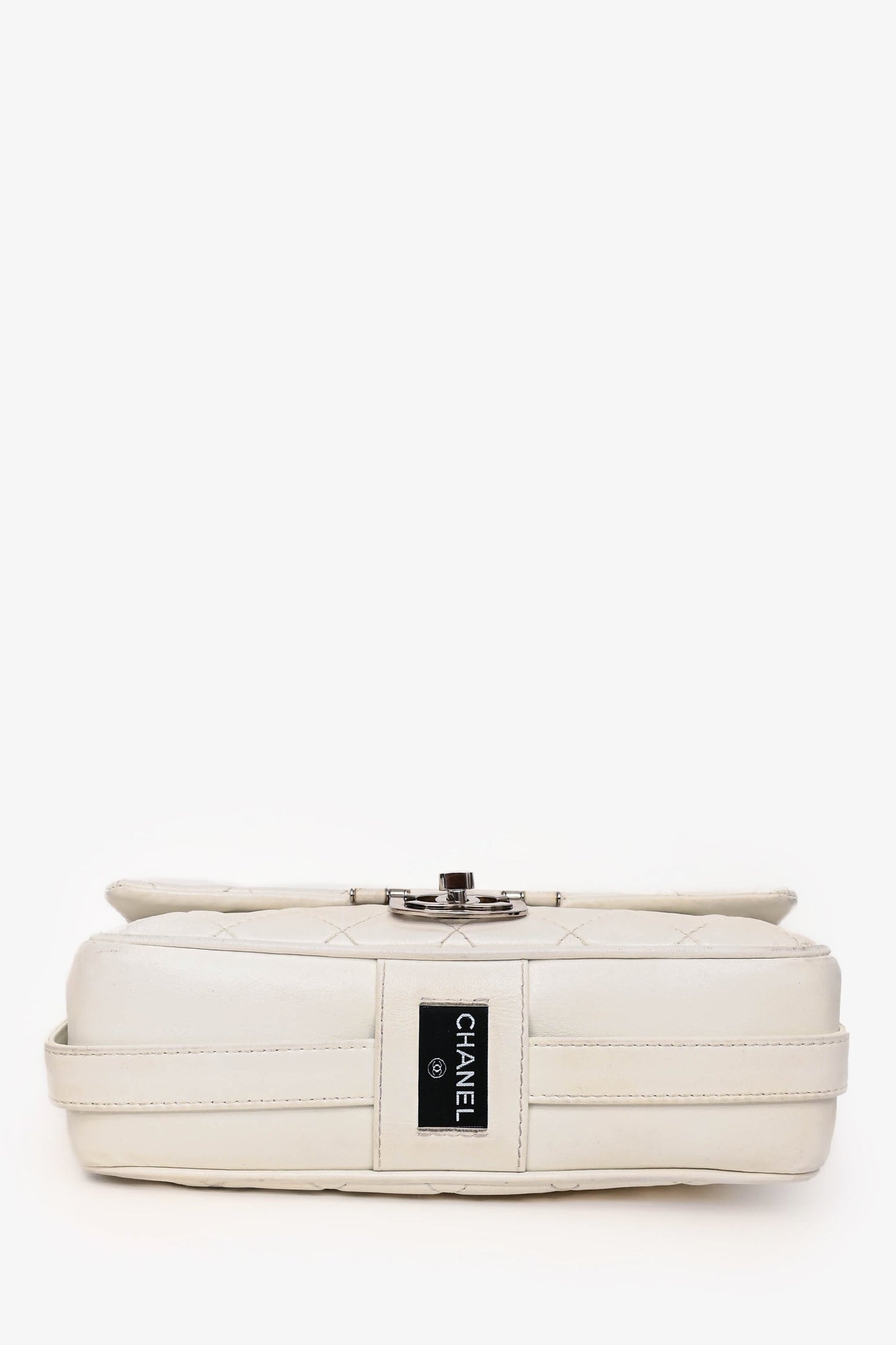 Chanel™ 2006-08 White Lambskin Leather Icon Flap Bag