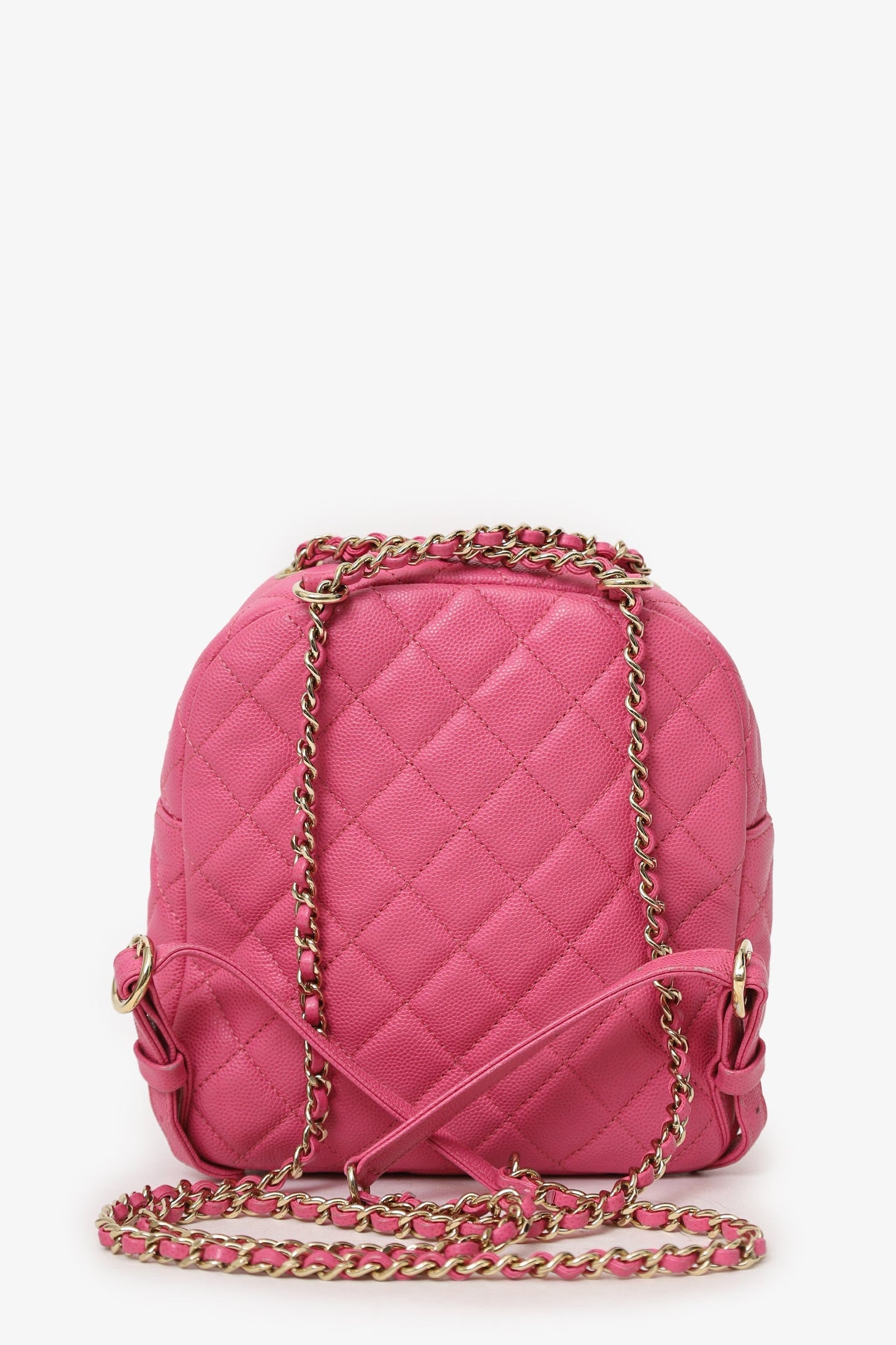 Chanel™ 2019 Hot Pink Caviar Leather Mini Chain Backpack