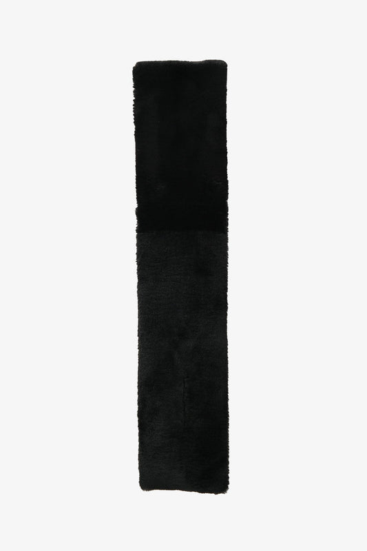 Saint Laurent Black Faux Fur Scarf