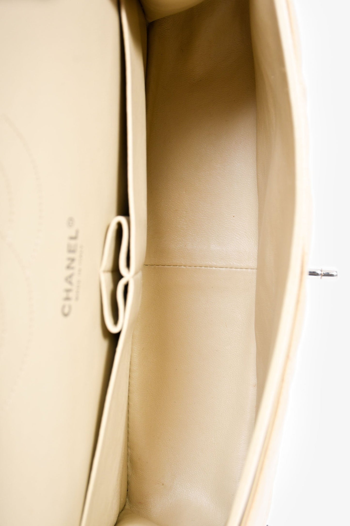 Chanel™ 2011-12 Beige Caviar Leather Jumbo Double Flap Shoulder Bag