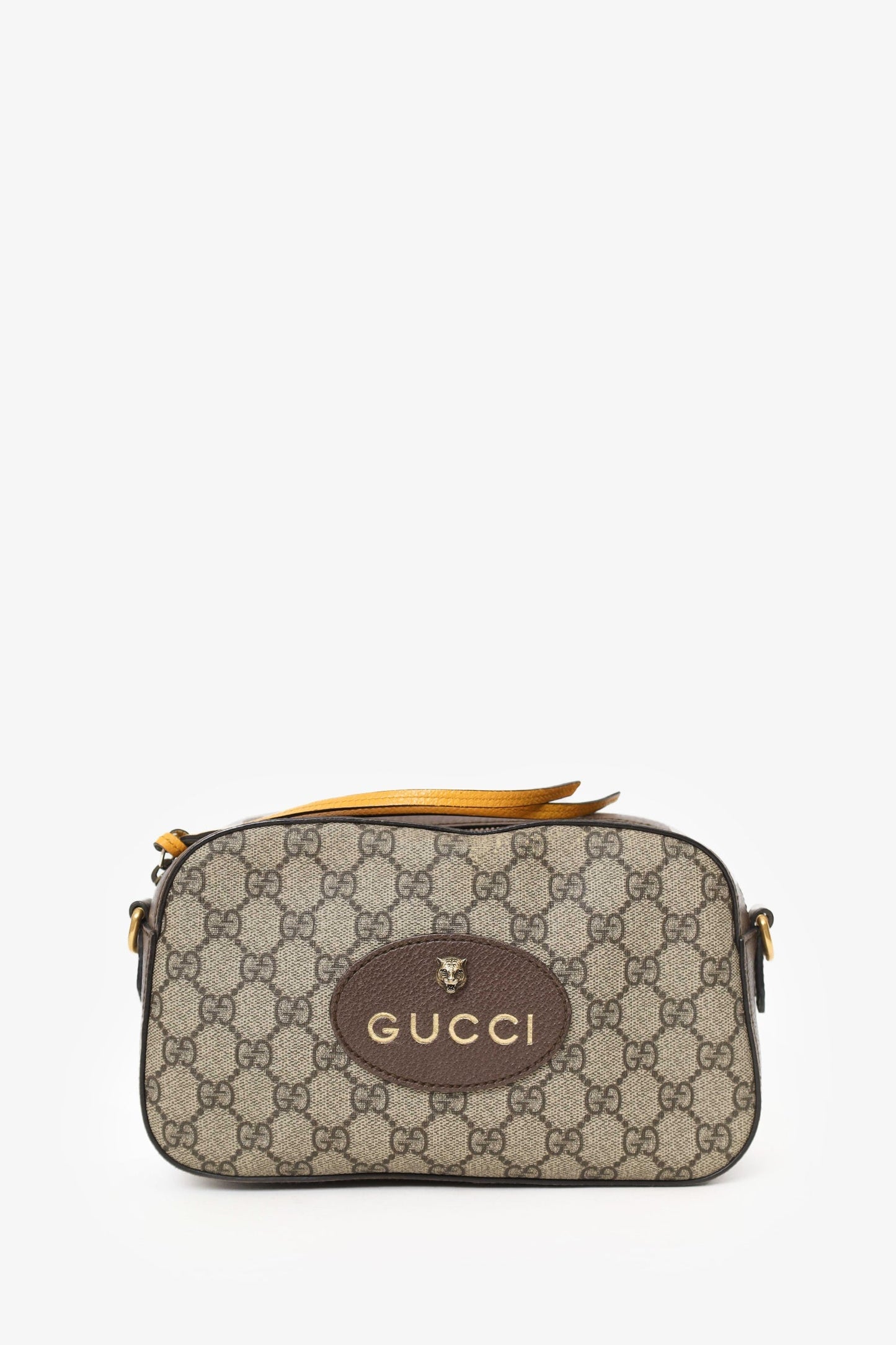 Gucci Brown Neo   Messenger Bag With Web Strap