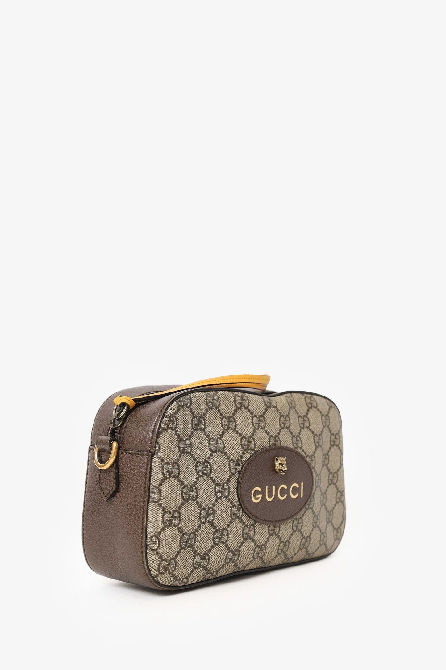 Gucci Brown Neo   Messenger Bag With Web Strap