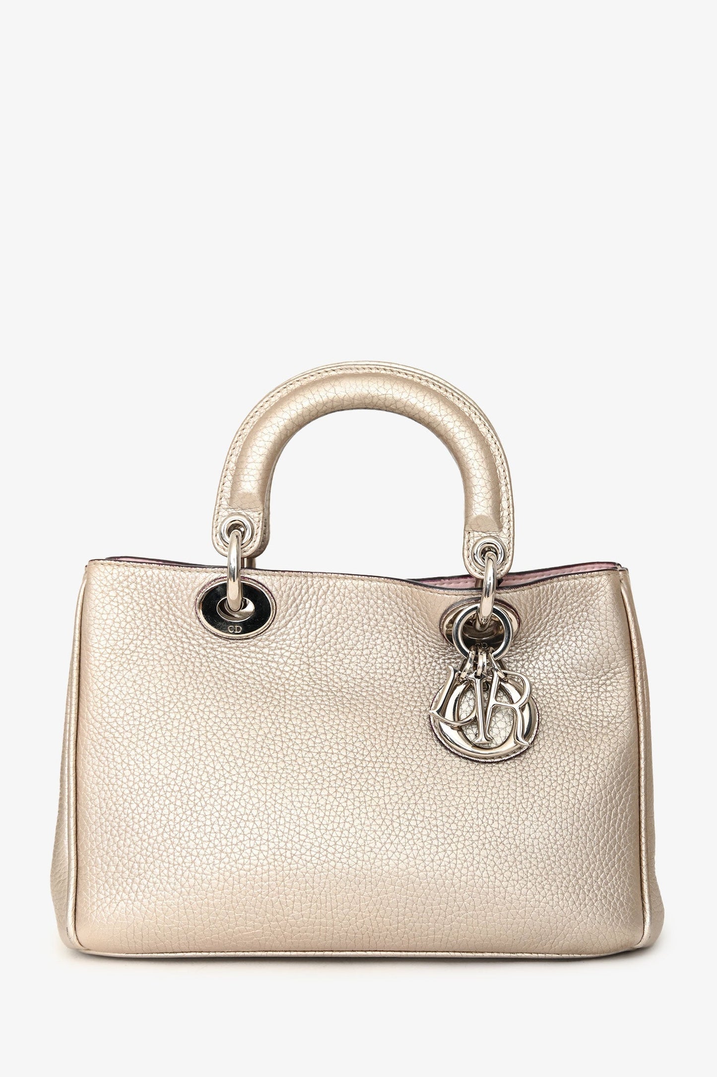 Christian Dior 2014 Gold Leather Mini Diorissimo Top Handle with Strap