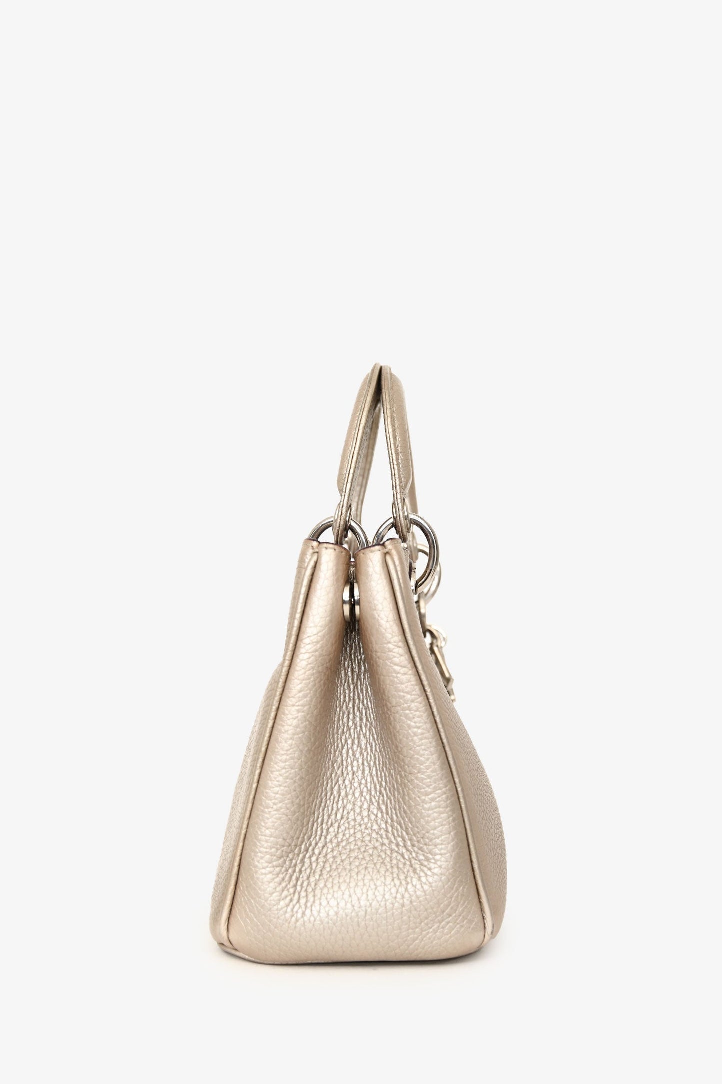 Christian Dior 2014 Gold Leather Mini Diorissimo Top Handle with Strap