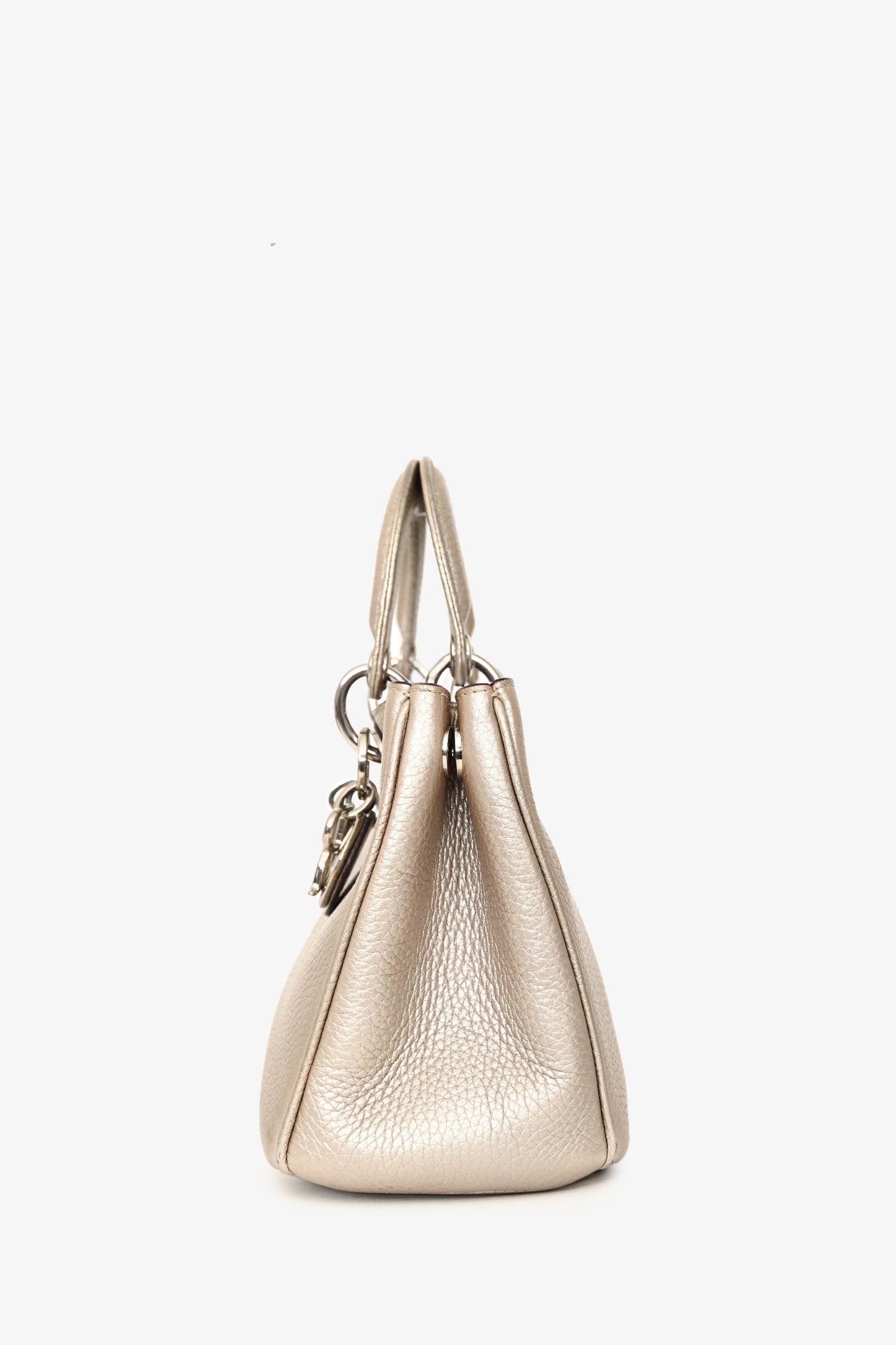 Christian Dior 2014 Gold Leather Mini Diorissimo Top Handle with Strap