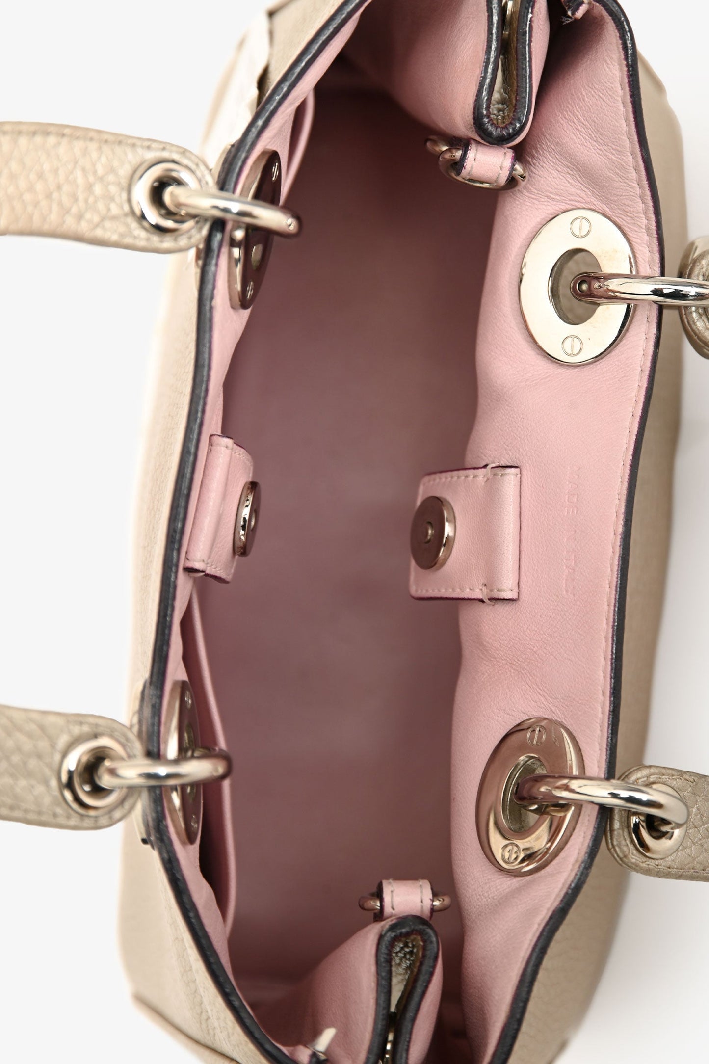 Christian Dior 2014 Gold Leather Mini Diorissimo Top Handle with Strap