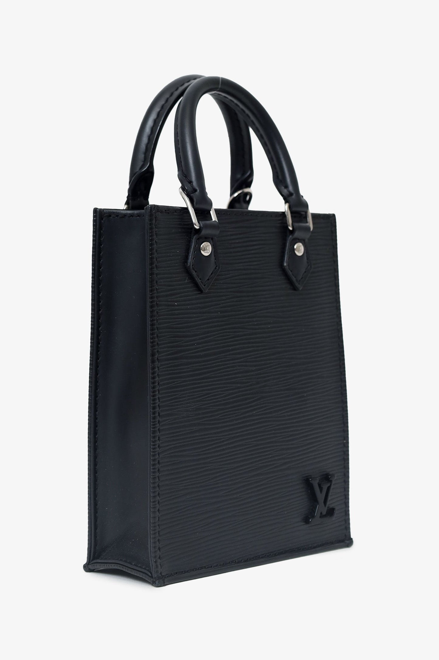 Louis Vuitton Black Epi Leather Plat Petit Bag With Strap