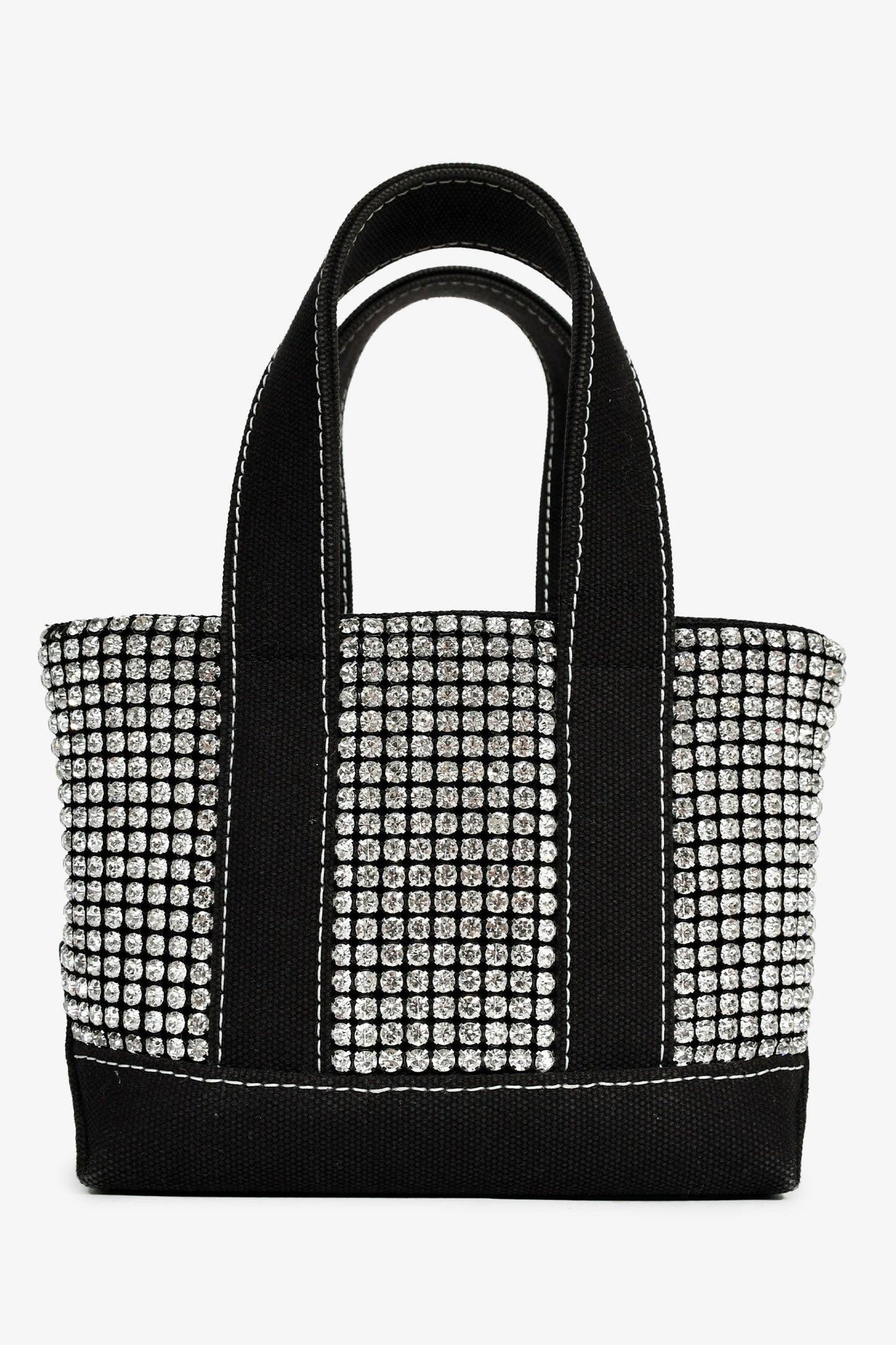 Alexander Wang Black Canvas/Crystal Top Handle Bag