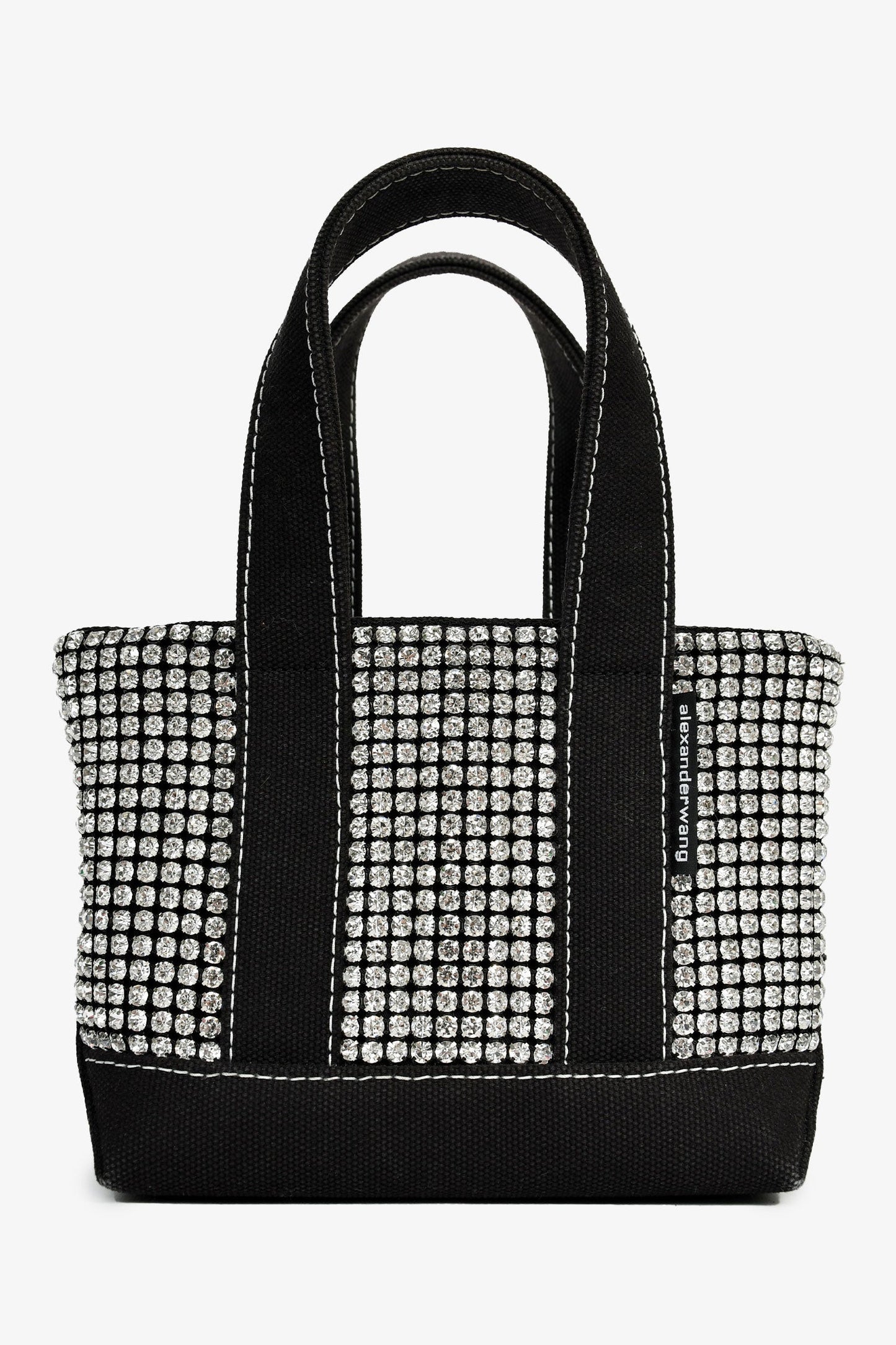 Alexander Wang Black Canvas/Crystal Top Handle Bag