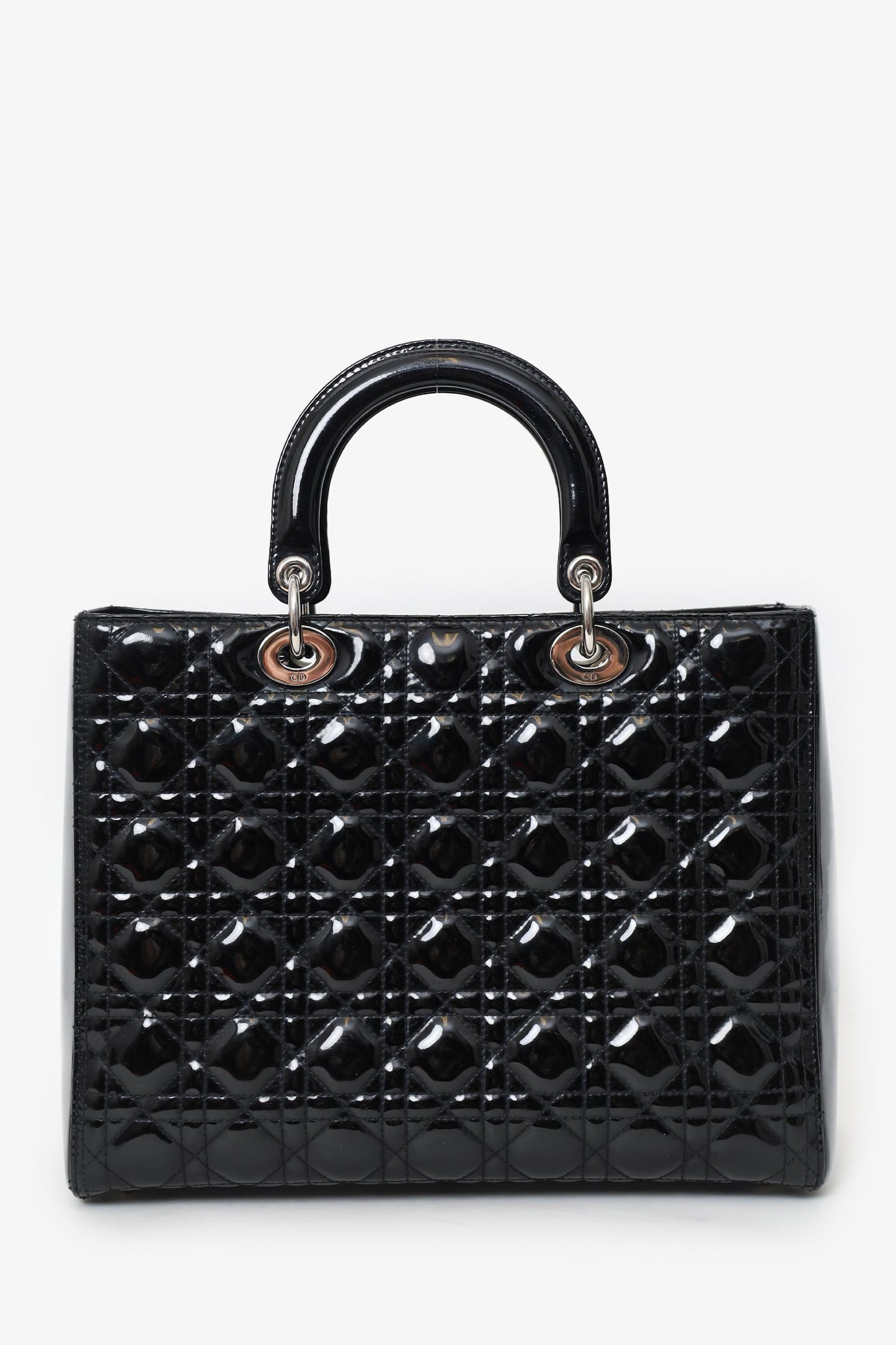 Christian Dior 2010 Black Patent Leather Large Lady Dior