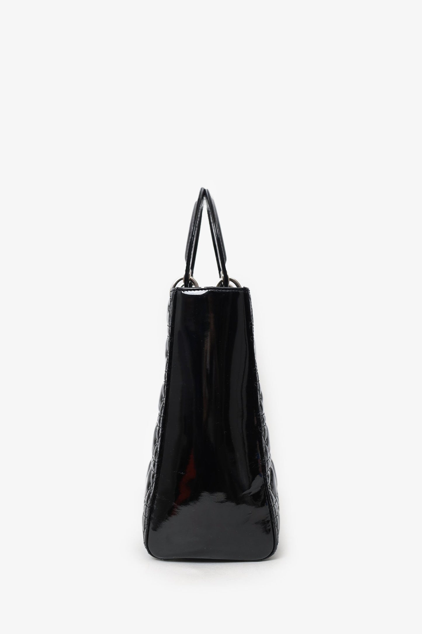 Christian Dior 2010 Black Patent Leather Large Lady Dior