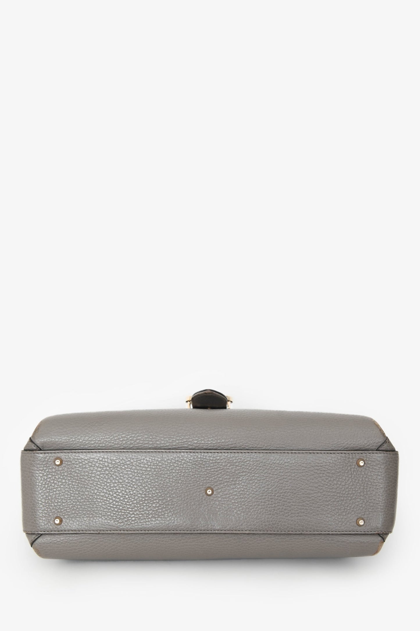 Gucci Grey Calfskin Interlocking G Dollar Large Top Handle Shoulder Bag (As Is)