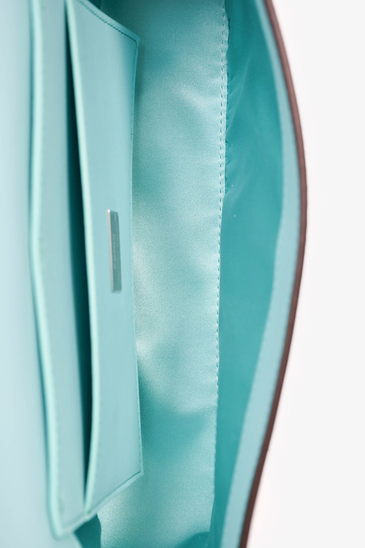 Fendi x Tiffany & Co. Limited Edition 2022 'Tiffany Blue' Leather Baguette Shoulder Bag with Strap