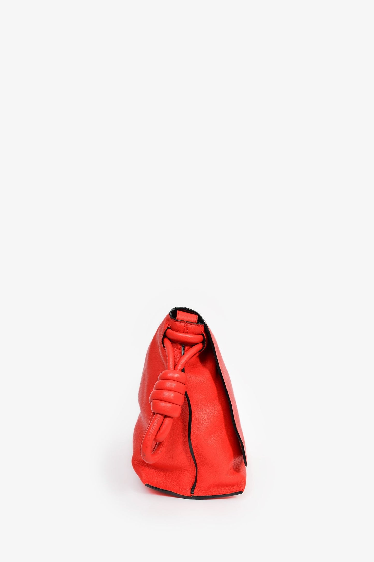 Loewe Red Leather Large Flamenco Knot Front Flap Crossbody