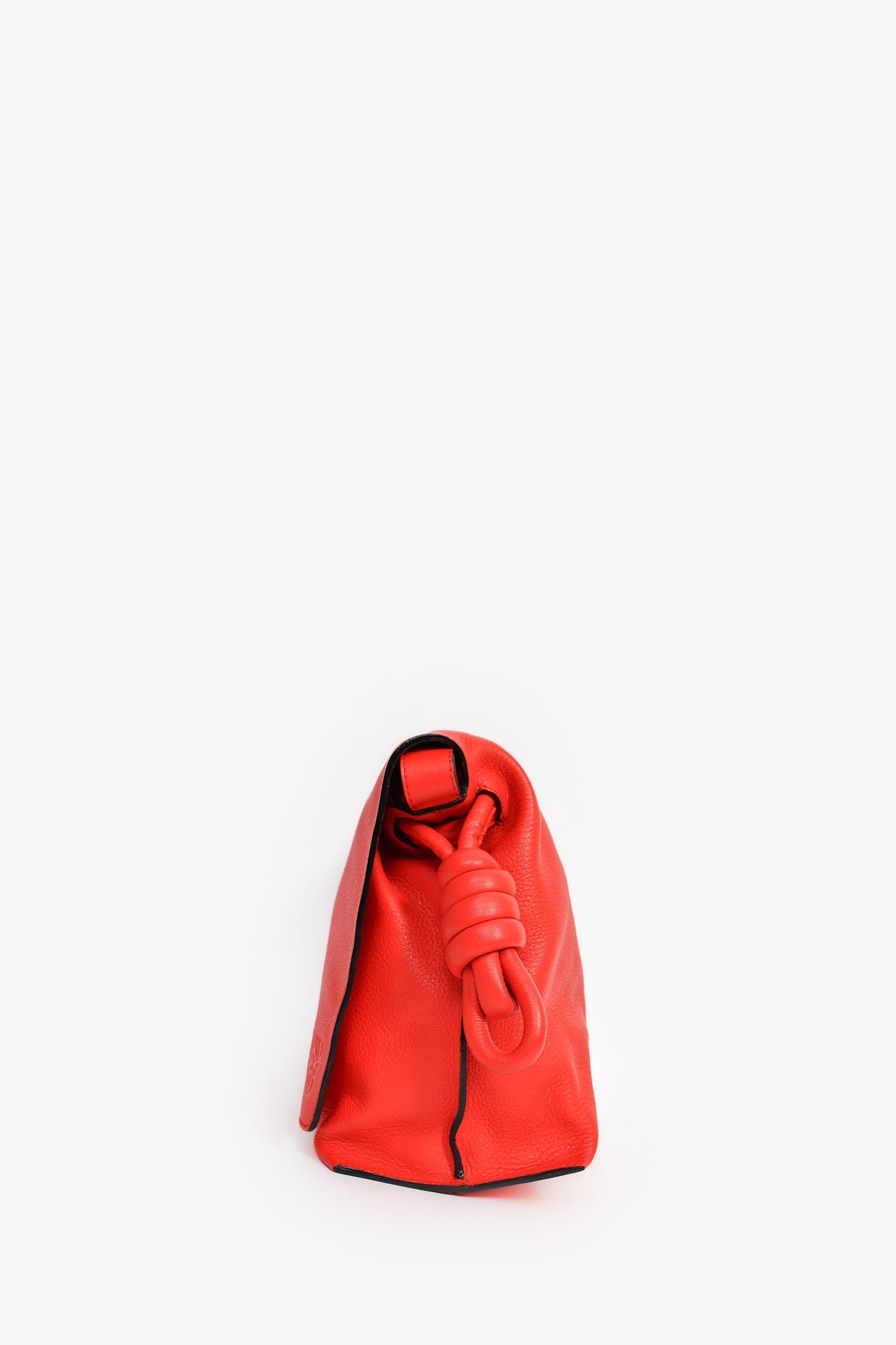 Loewe Red Leather Large Flamenco Knot Front Flap Crossbody
