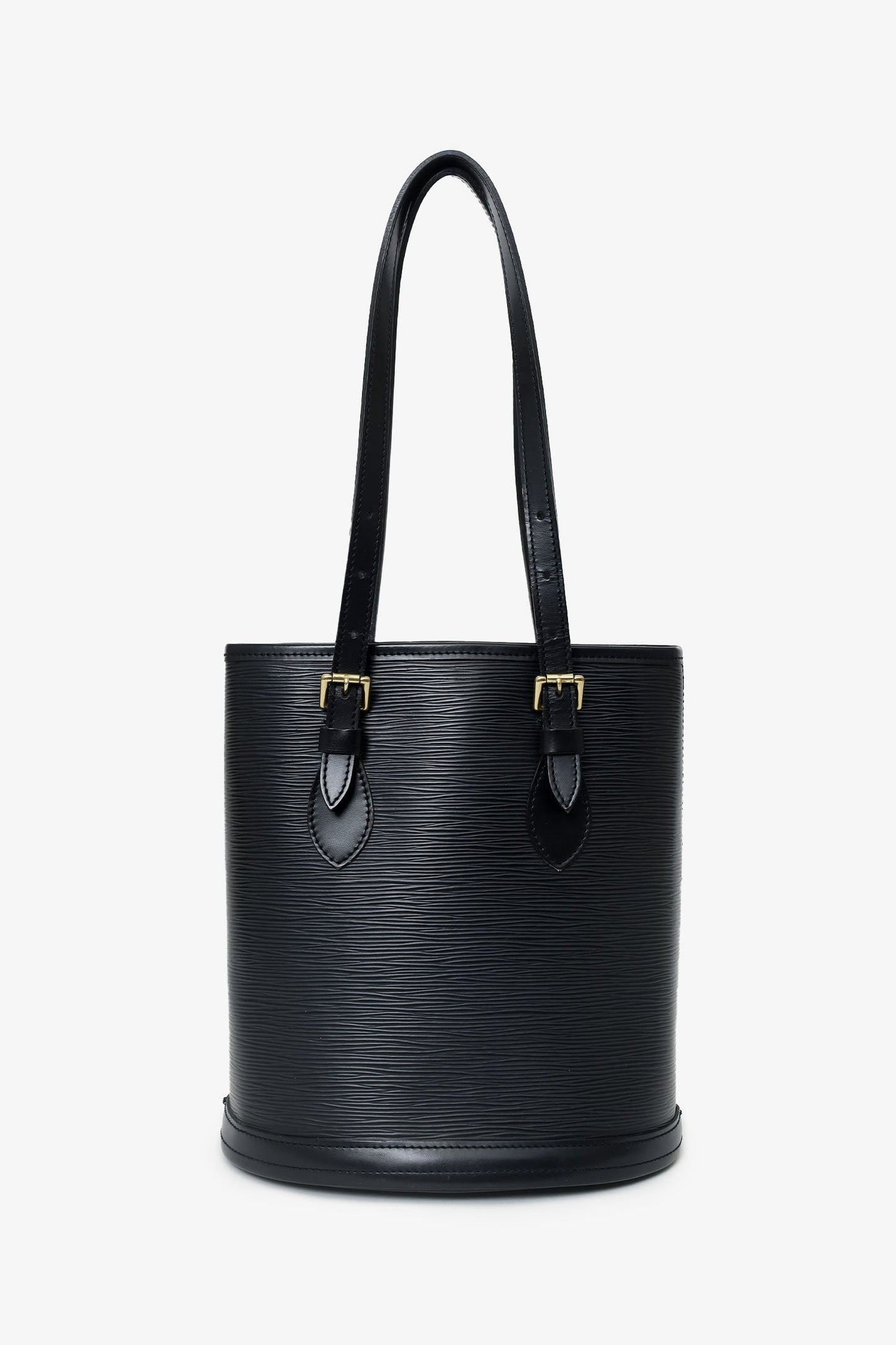 Louis Vuitton Black Epi Leather Petit Bucket Bag With Accessories Pochette