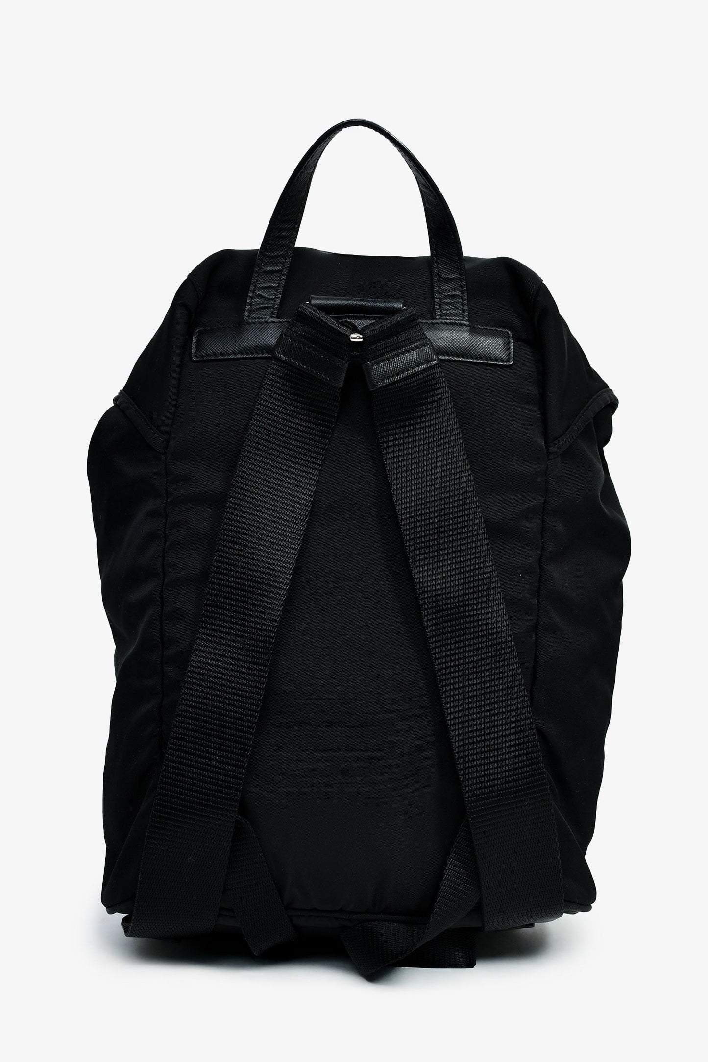 Prada Black Tessuto Nylon Double Buckle Backpack