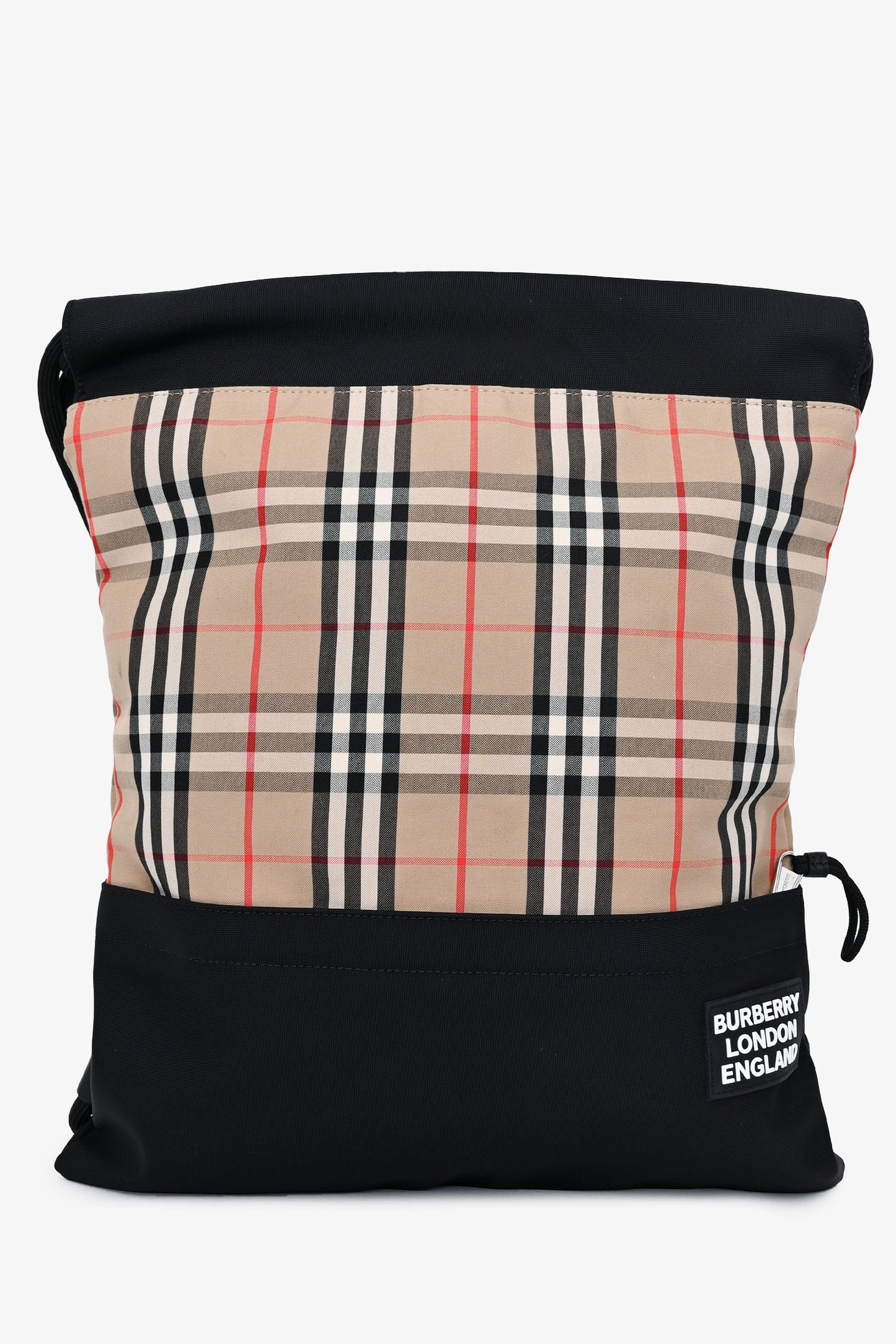 Burberry Black/Check Drawstring Backpack