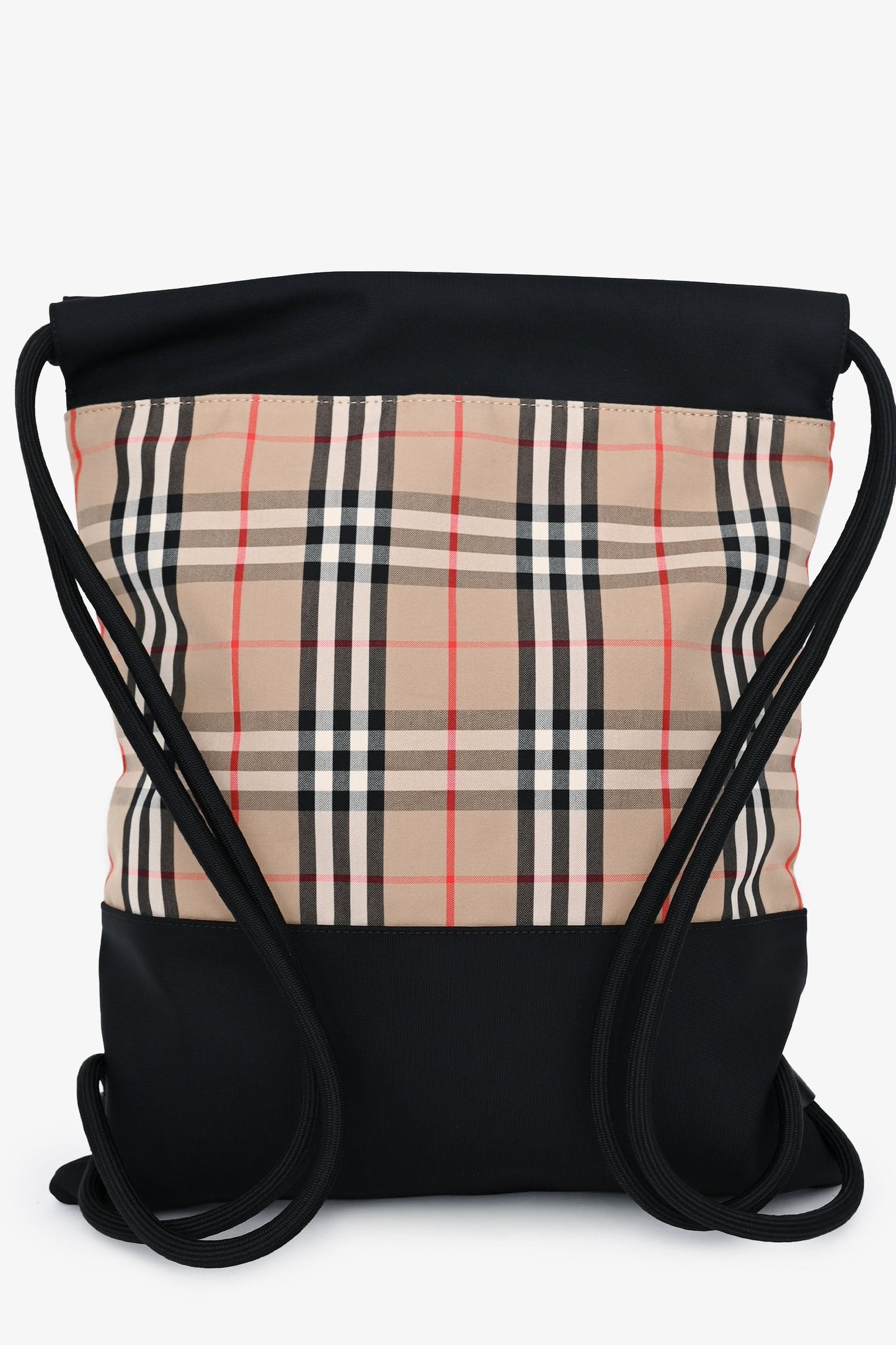Burberry Black/Check Drawstring Backpack