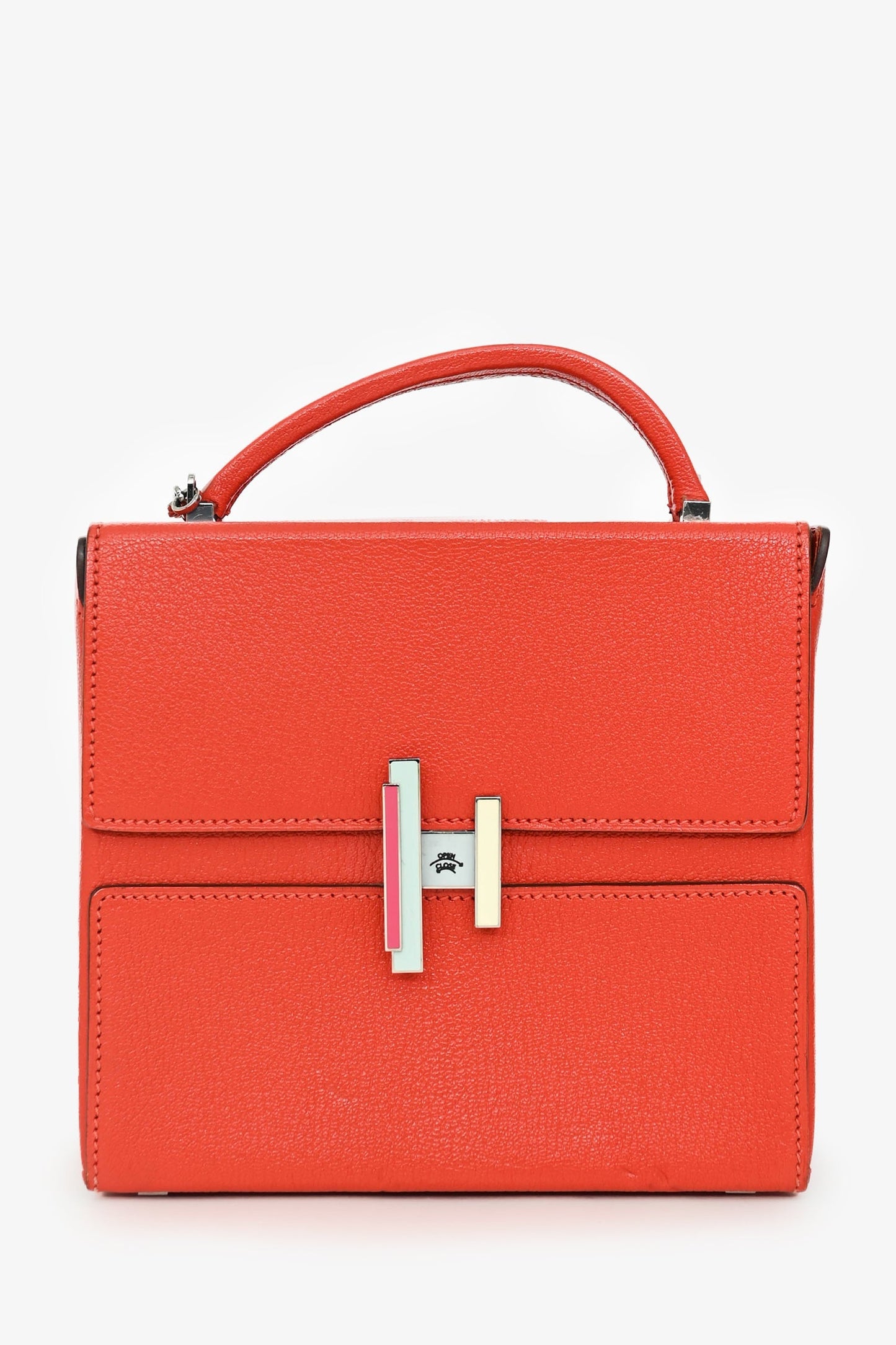 Hermès 2018 Red Mysore Leather Cinhetic Box Top Handle