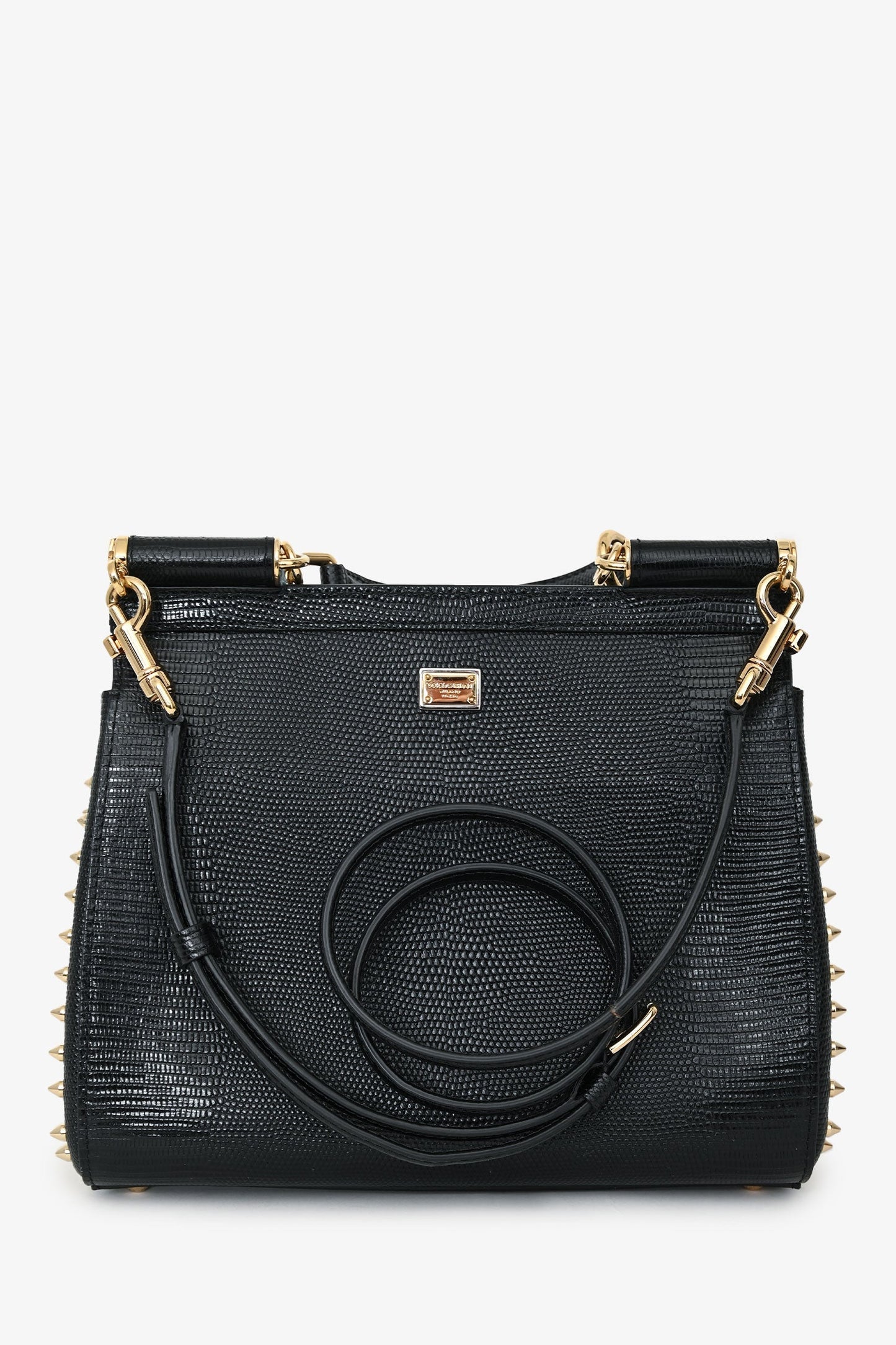 Dolce & Gabbana Black Floral Embroidered Sylvia Top Handle with Strap