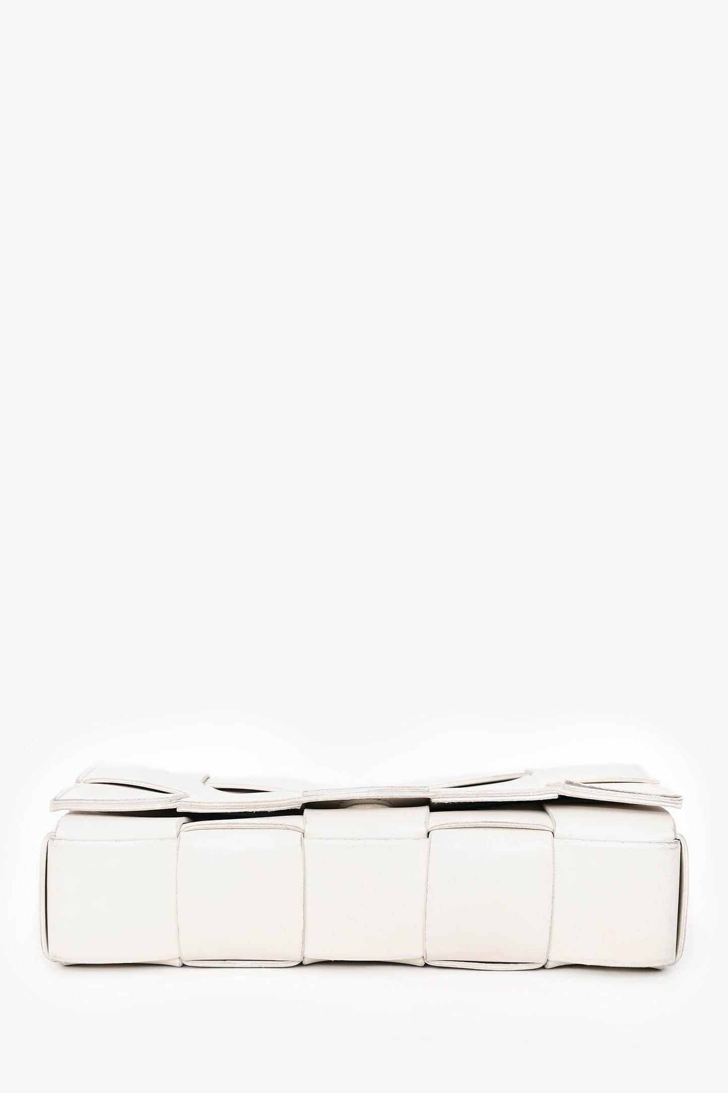 Bottega Veneta White Leather The Cassette Crossbody Bag