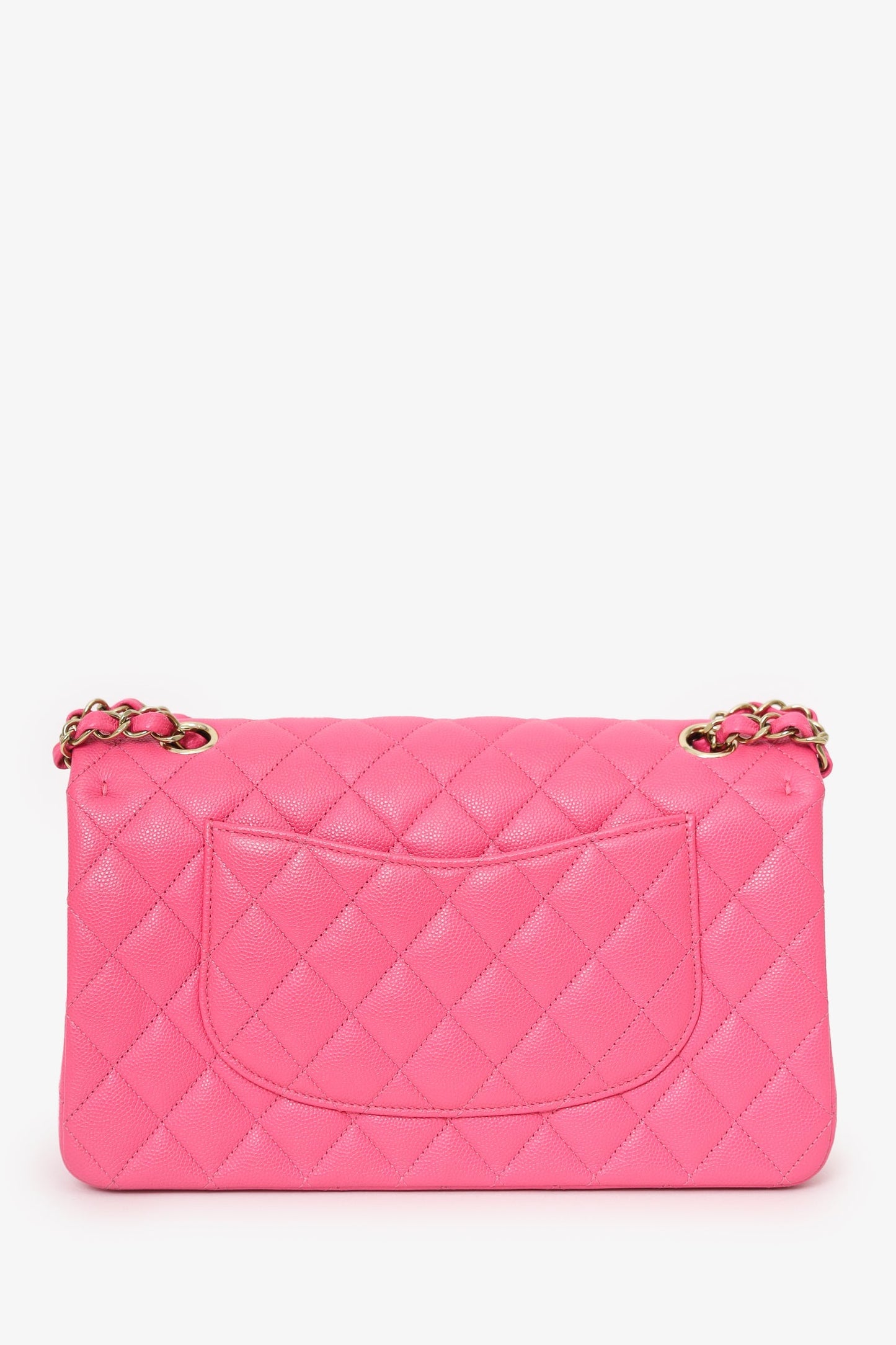 Chanel™ Pink Caviar Leather Medium Classic Double Flap Shoulder Bag