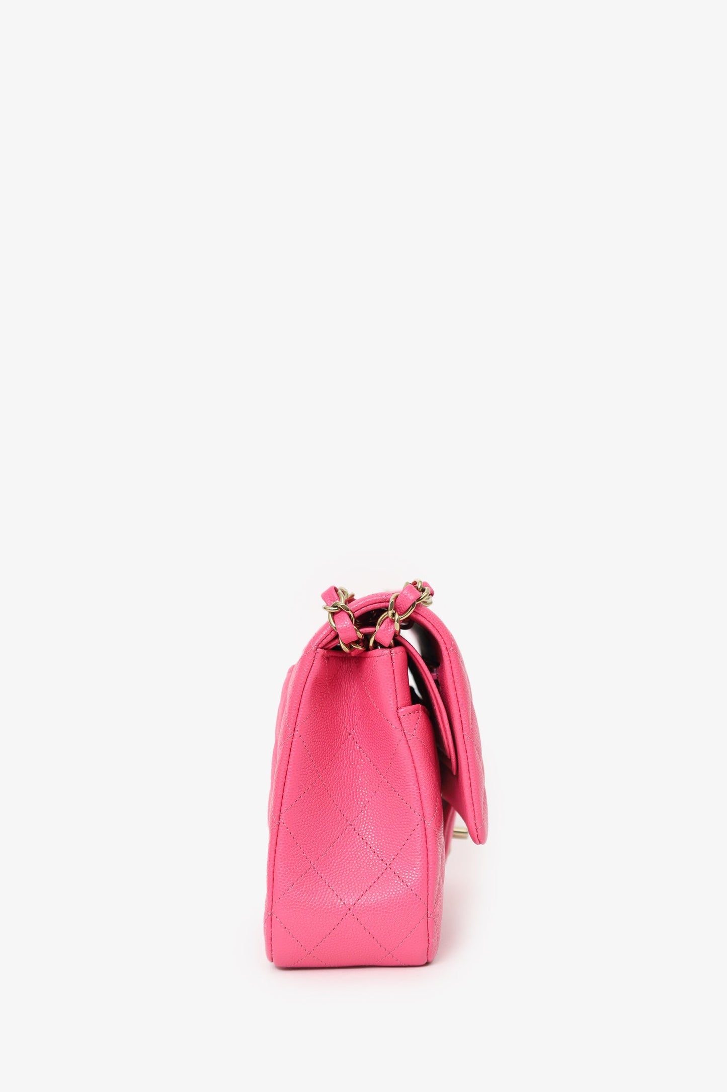 Chanel™ Pink Caviar Leather Medium Classic Double Flap Shoulder Bag
