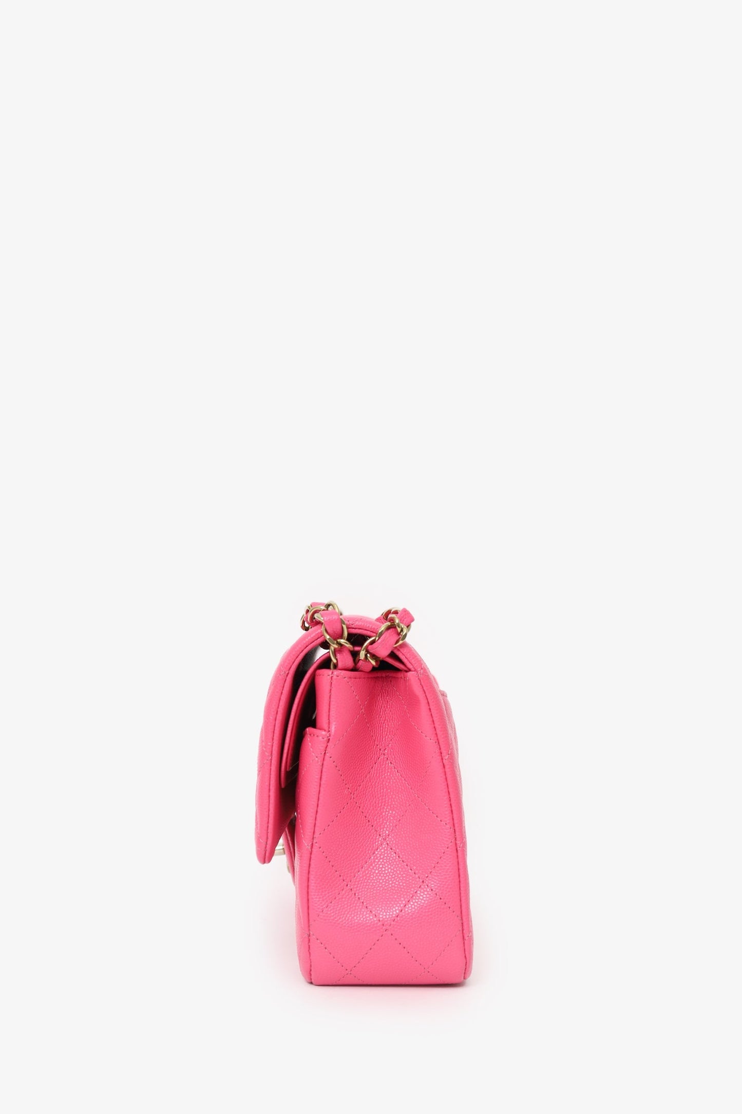 Chanel™ Pink Caviar Leather Medium Classic Double Flap Shoulder Bag