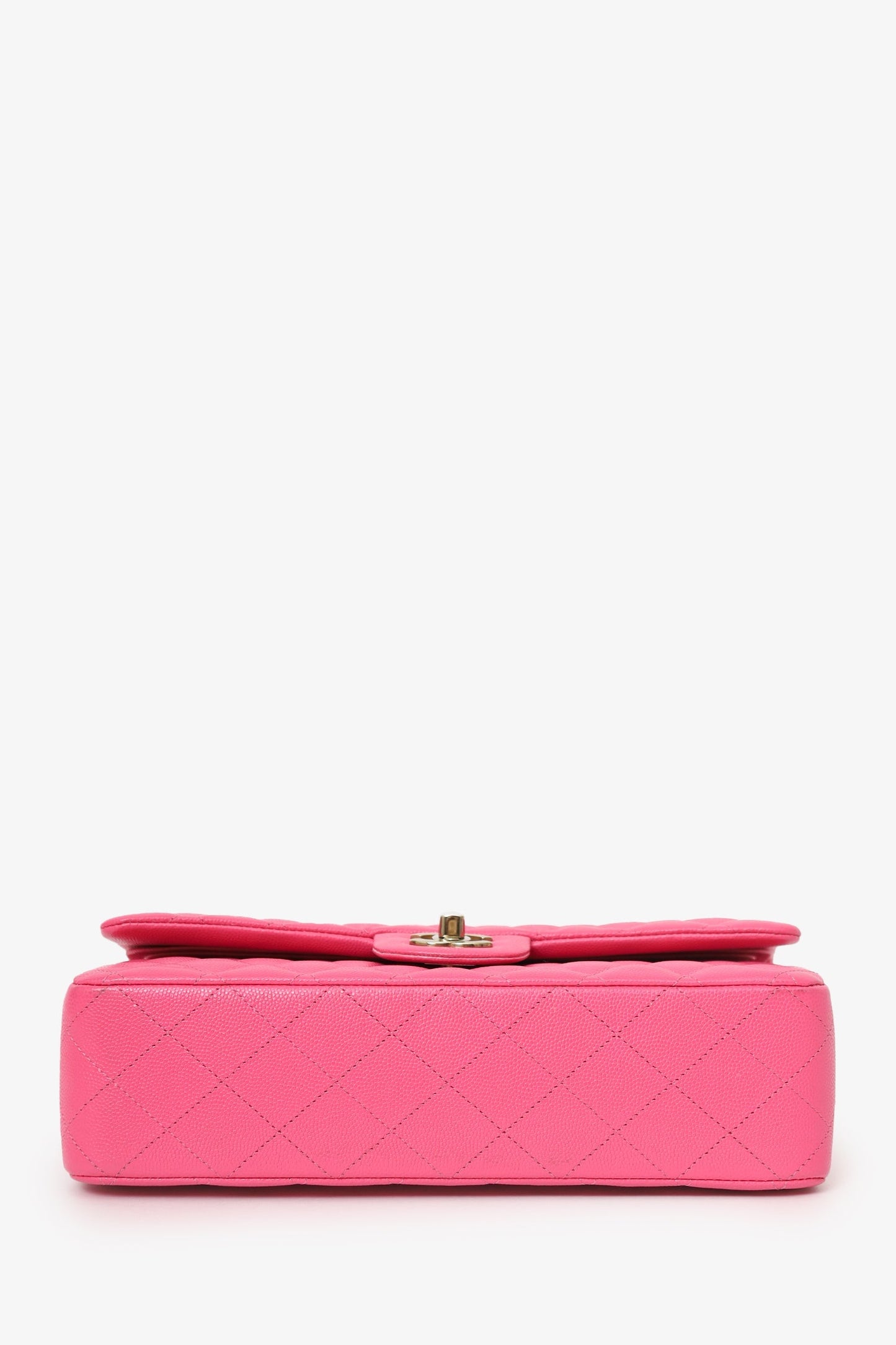 Chanel™ Pink Caviar Leather Medium Classic Double Flap Shoulder Bag