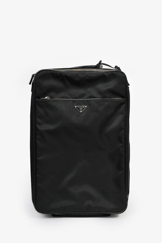 Prada Black Nylon 22" Roller Suitcase