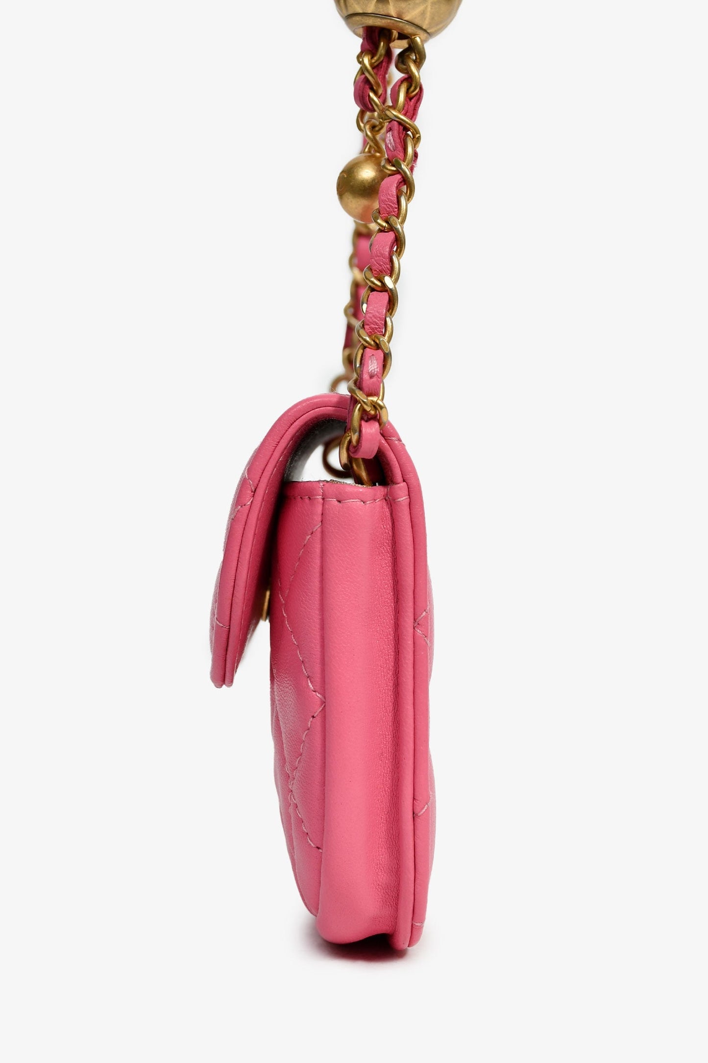 Chanel™ 2019 Pink Lambskin Mini Pearl Crush Waist Bag