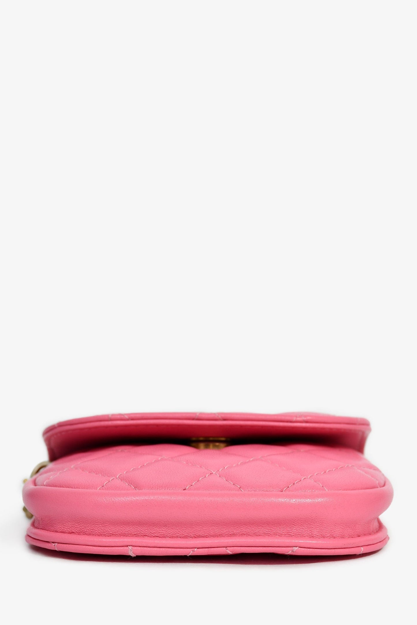 Chanel™ 2019 Pink Lambskin Mini Pearl Crush Waist Bag