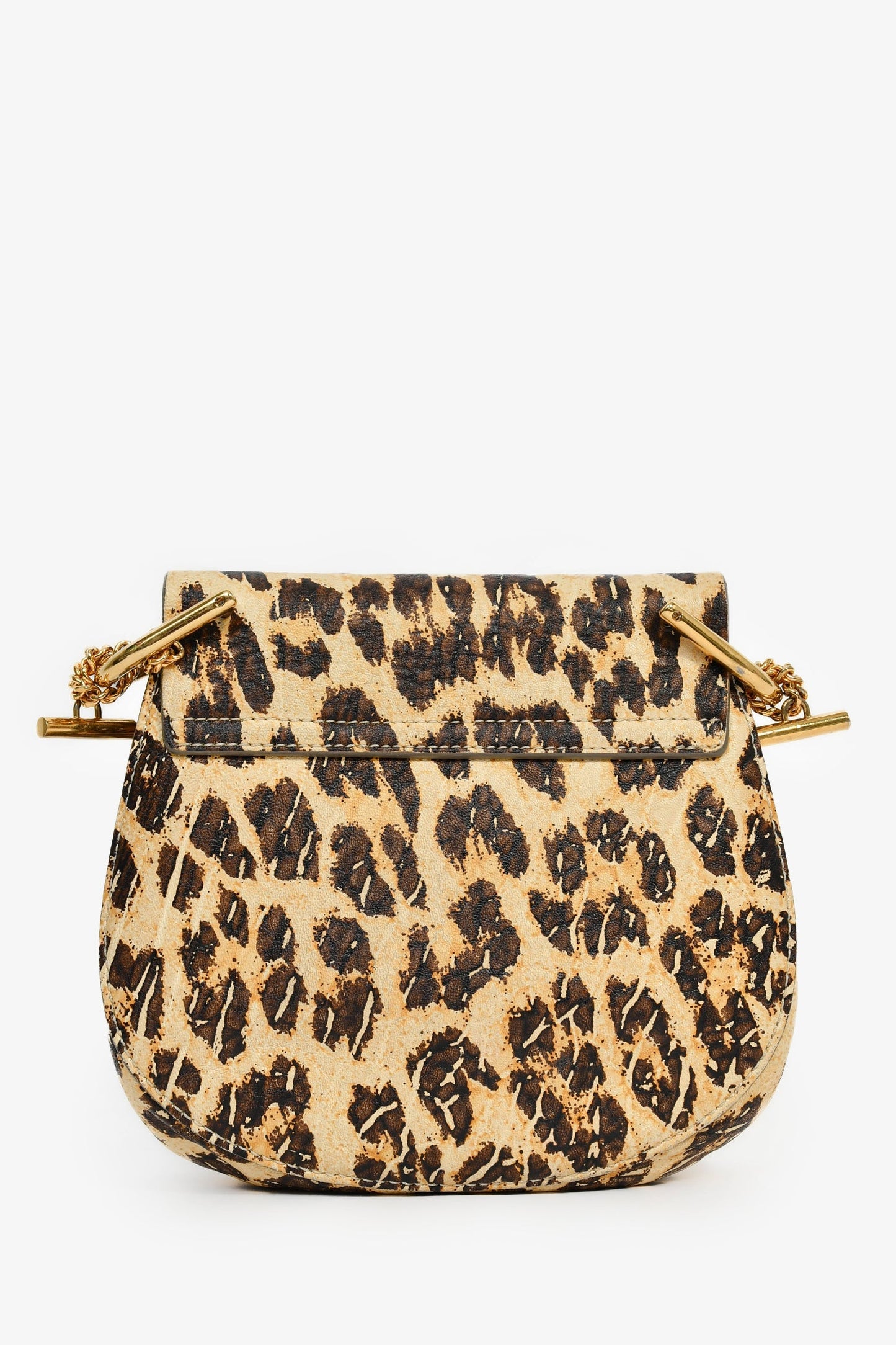 Chloe Yellow/Brown Leopard Print Leather Mini 'Drew' Crossbody Bag