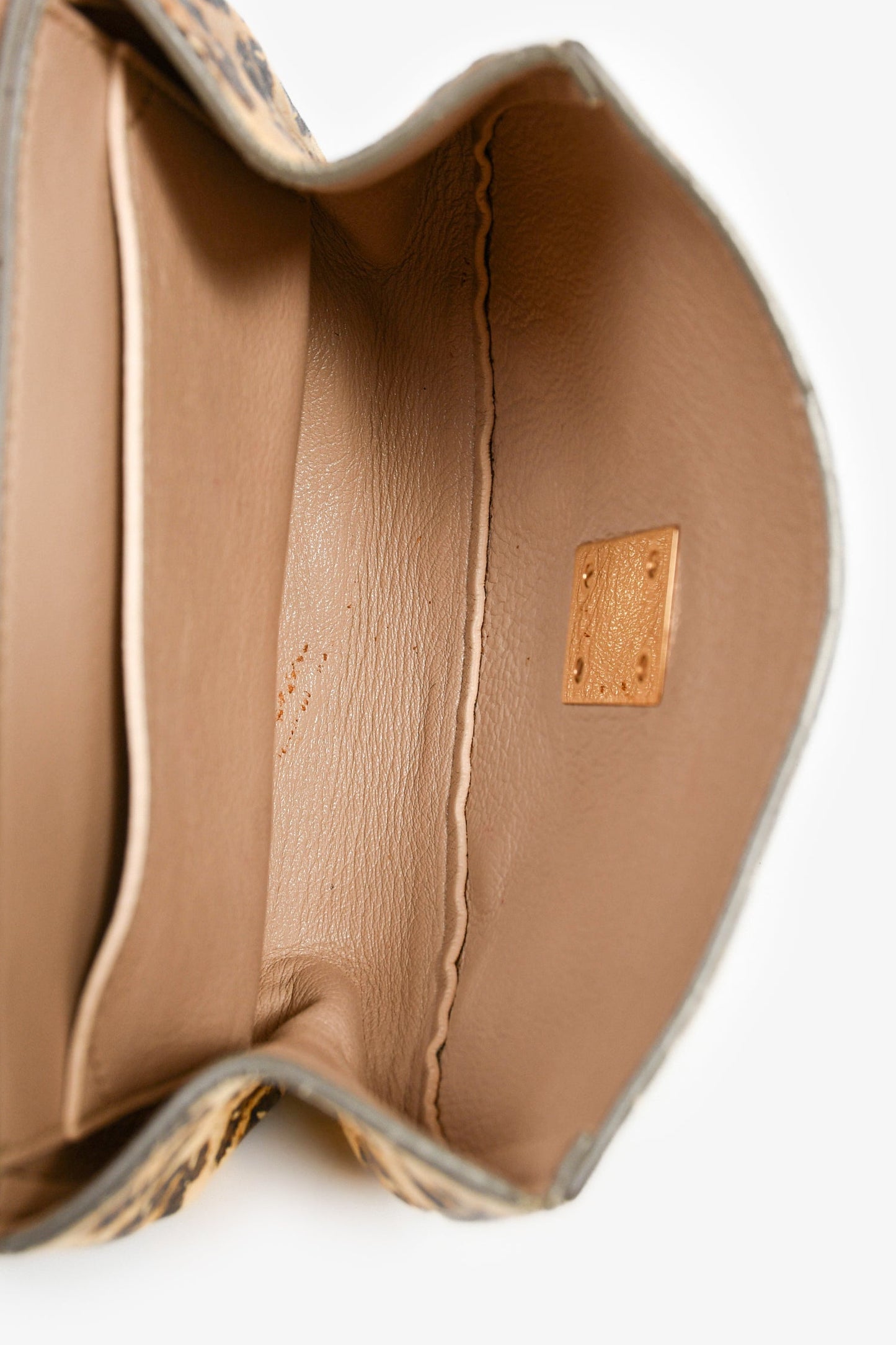 Chloe Yellow/Brown Leopard Print Leather Mini 'Drew' Crossbody Bag