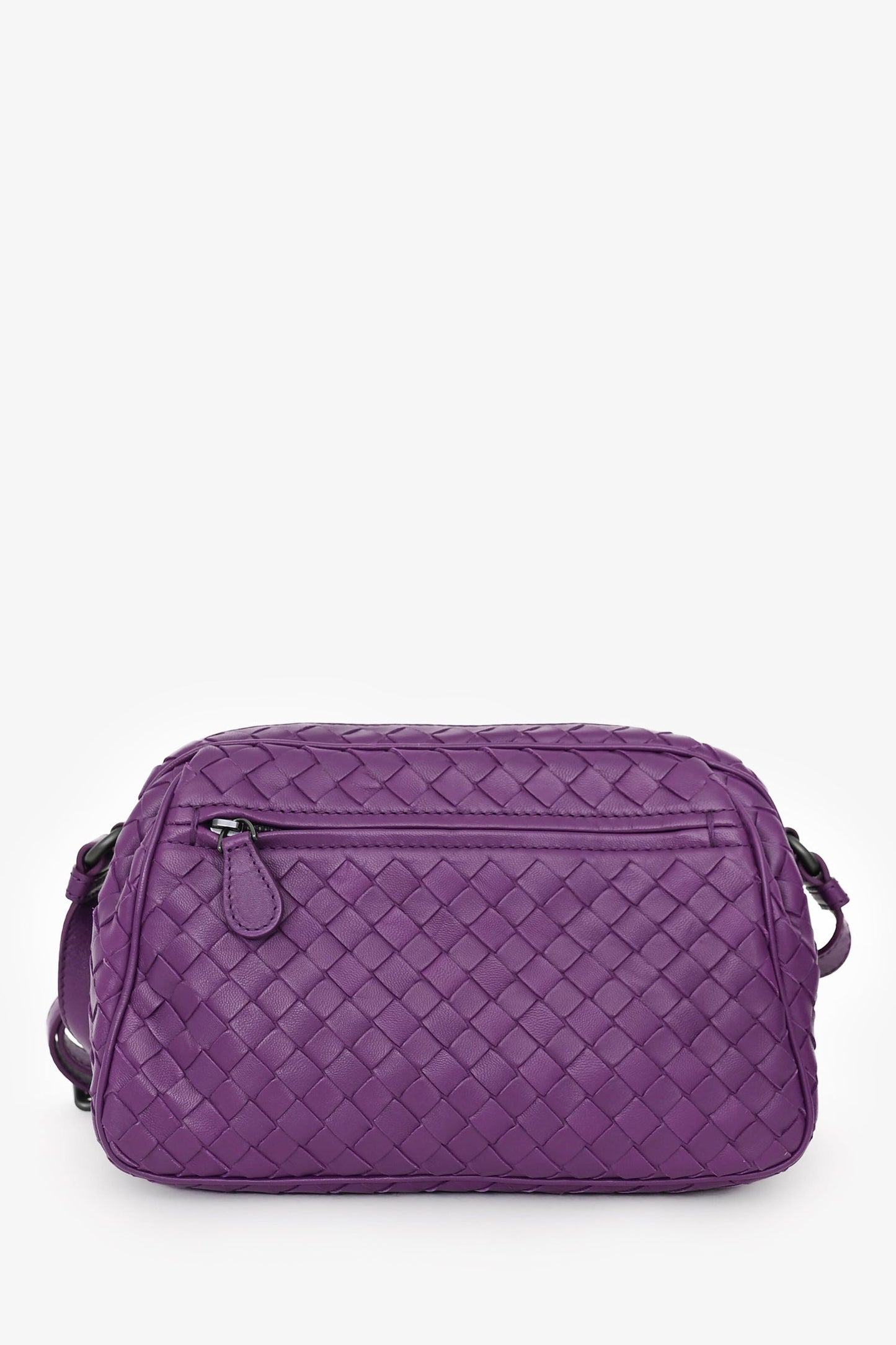 Bottega Veneta Purple Intrecciato Leather Camera Crossbody Bag