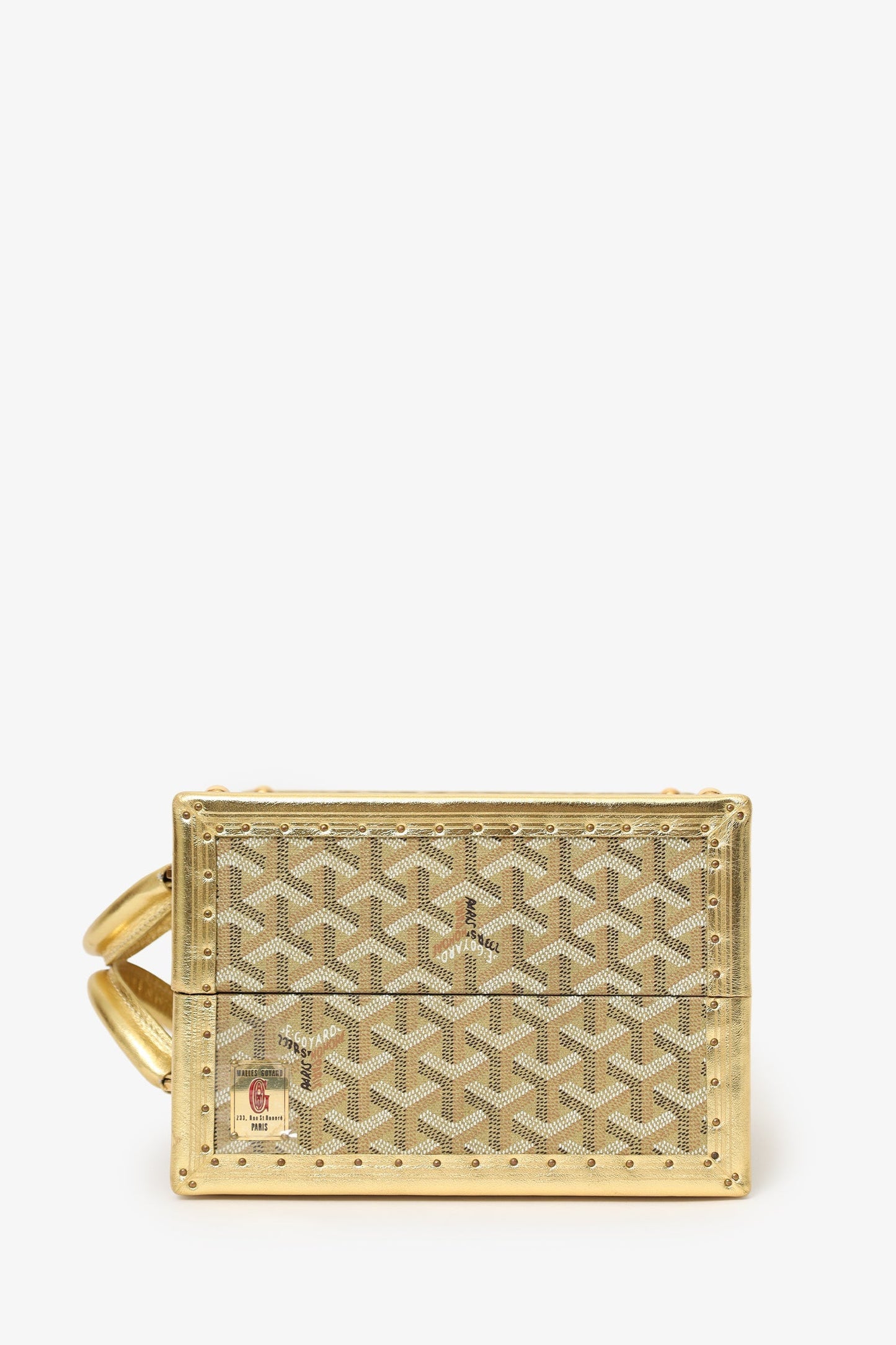 Goyard Gold Canvas Goyardine Travel Pet Bowl 'Ecuelle de Voyage' Trunk