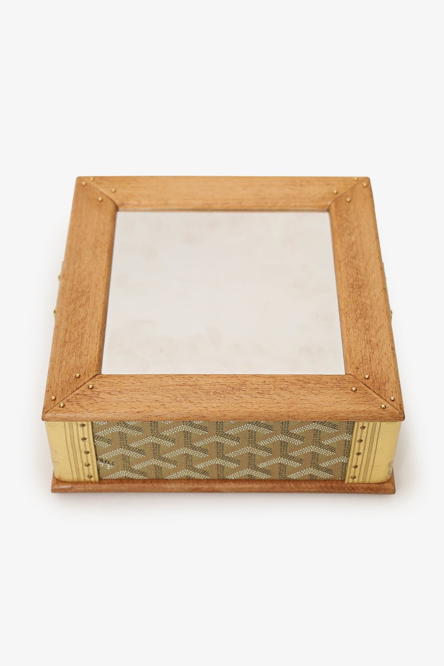 Goyard Gold Canvas Goyardine Travel Pet Bowl 'Ecuelle Edmond' Trunk