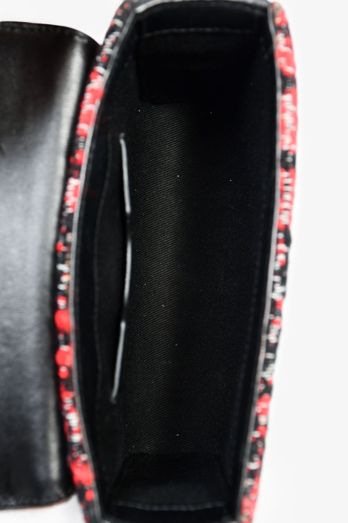 Dolce & Gabbana Red Embossed Leather Tweed Crystal DG Mini Crossbody Bag