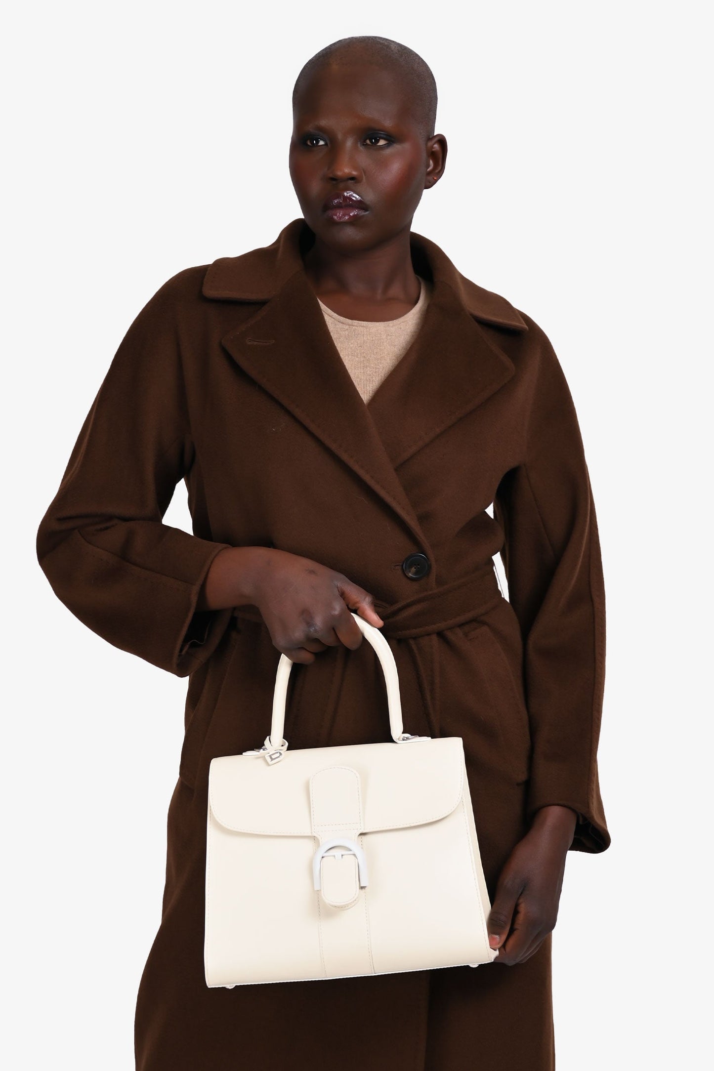 Delvaux 2018 White Box Calfskin Brilliant MM with Strap