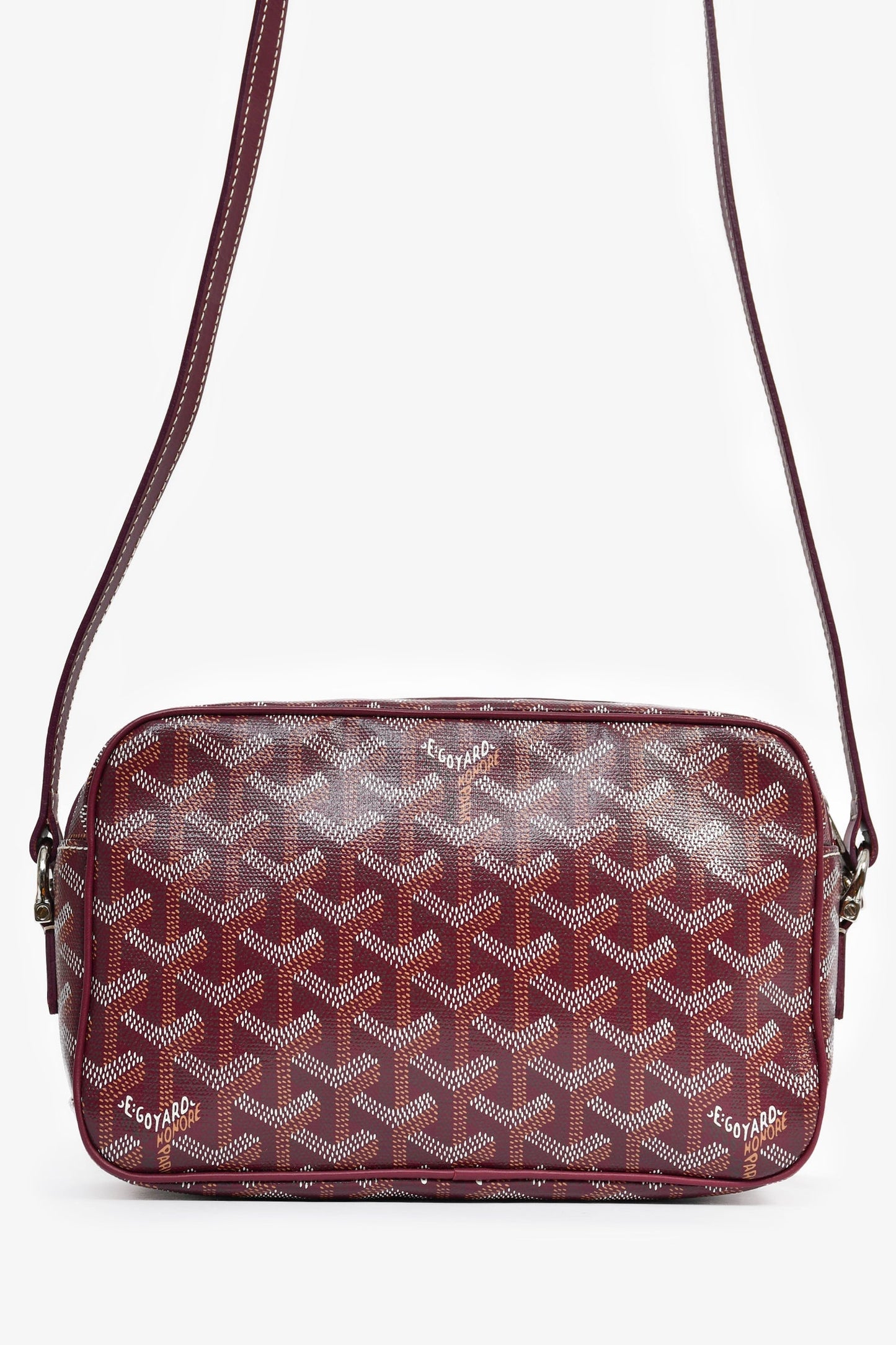 Goyard Burgundy Goyardine Canvas Cap-Vert PM Crossbody Bag